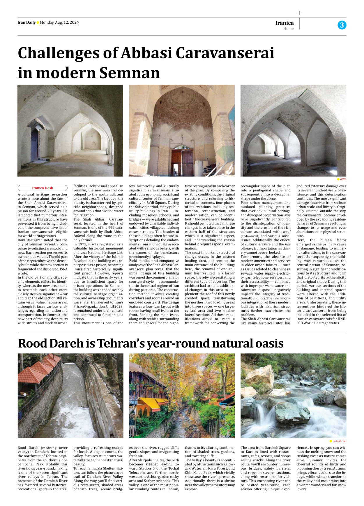 Iran Daily - Number Seven Thousand Six Hundred and Twenty Five - 12 August 2024 - Page 3