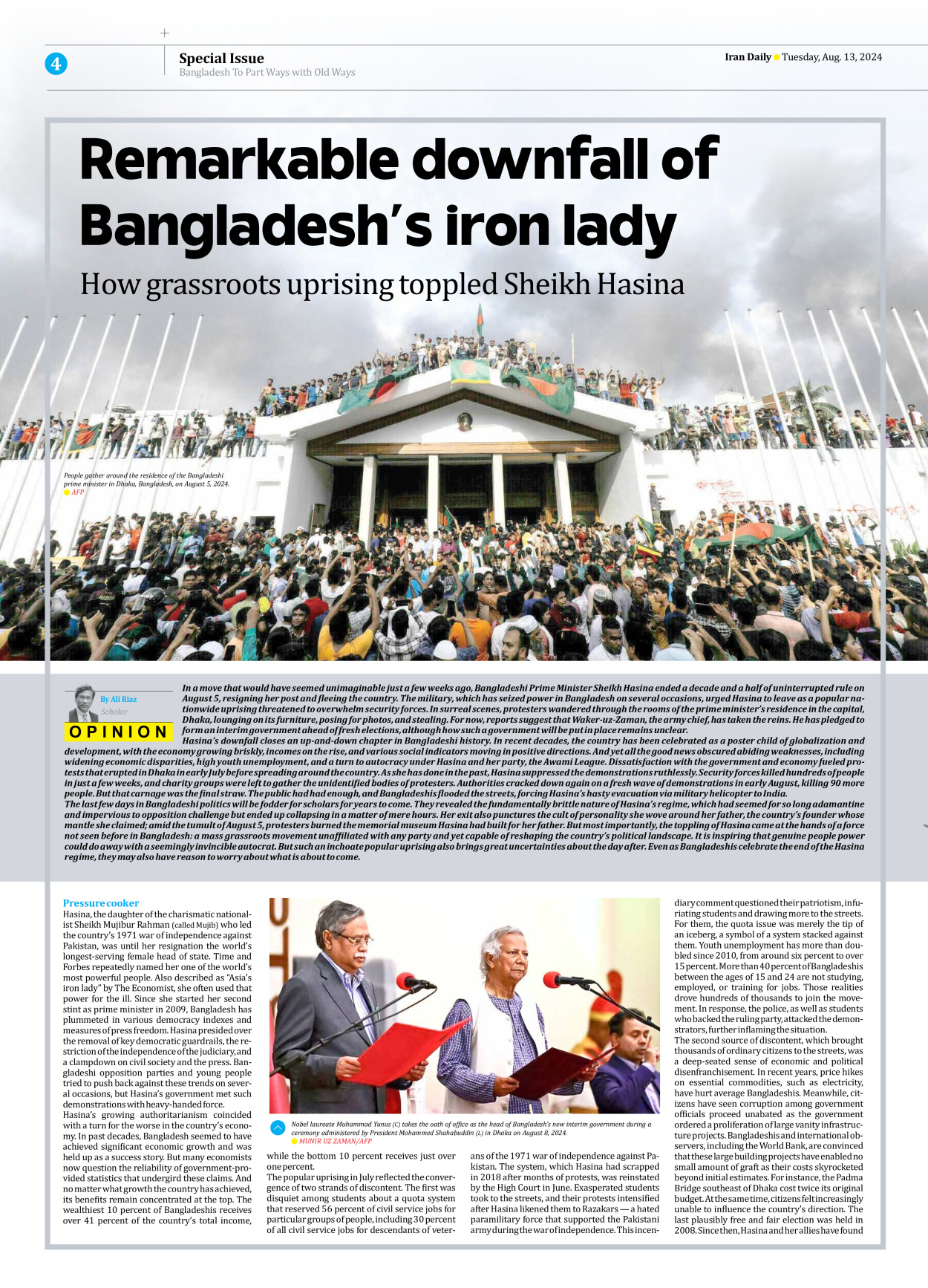 Iran Daily - Number Seven Thousand Six Hundred and Twenty Six - 13 August 2024 - Page 4