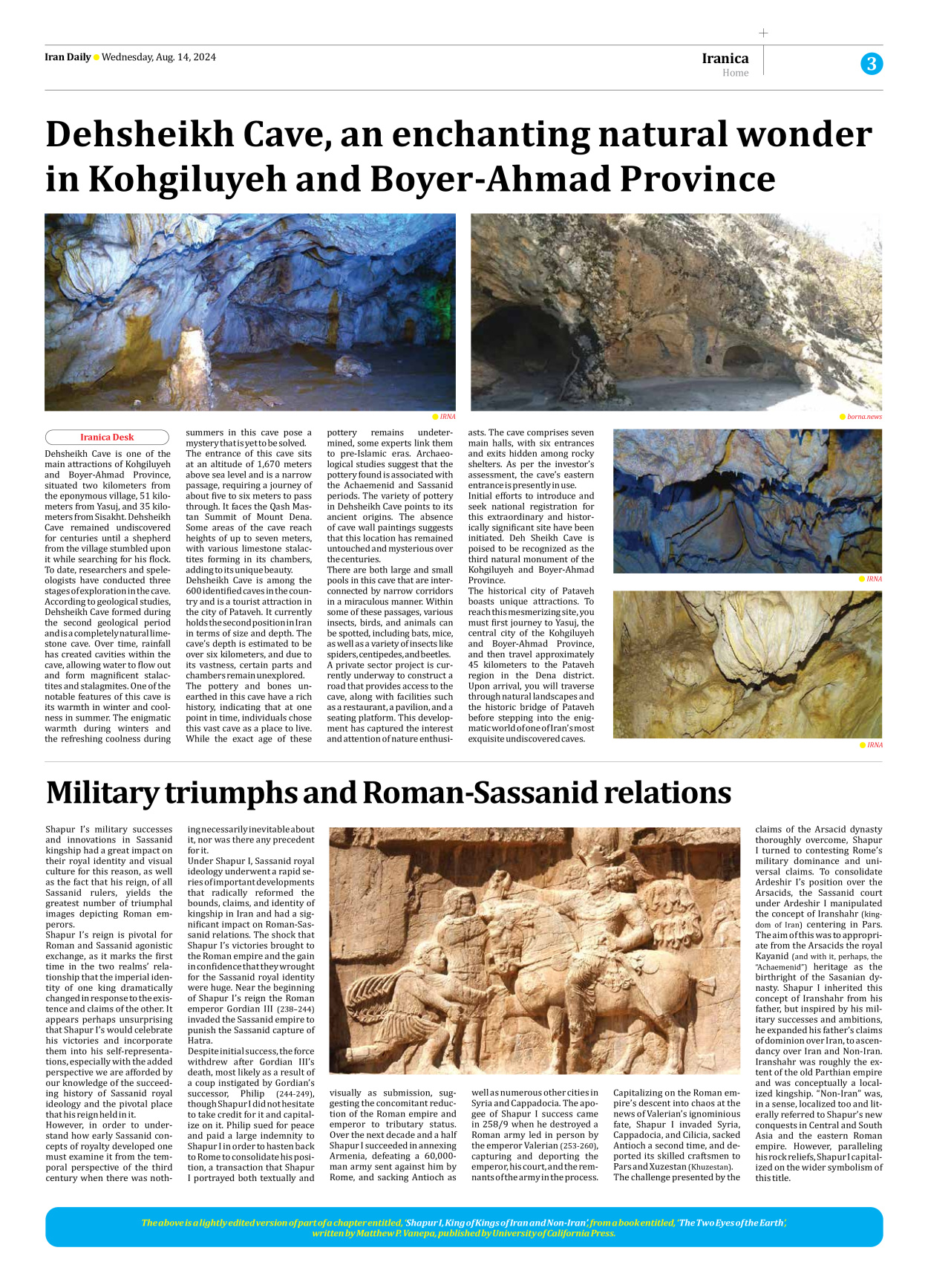 Iran Daily - Number Seven Thousand Six Hundred and Twenty Seven - 14 August 2024 - Page 3