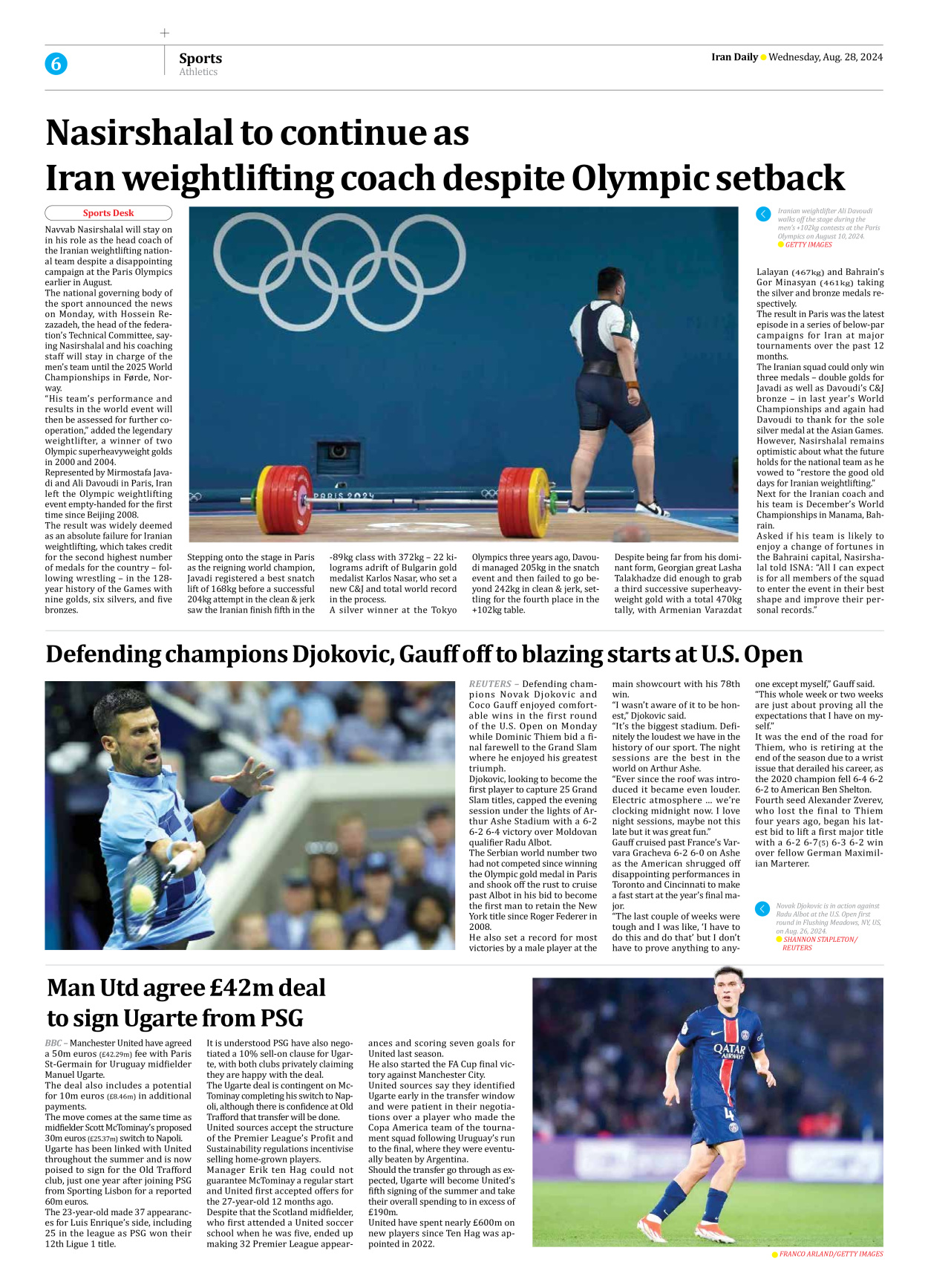 Iran Daily - Number Seven Thousand Six Hundred and Thirty Seven - 28 August 2024 - Page 6