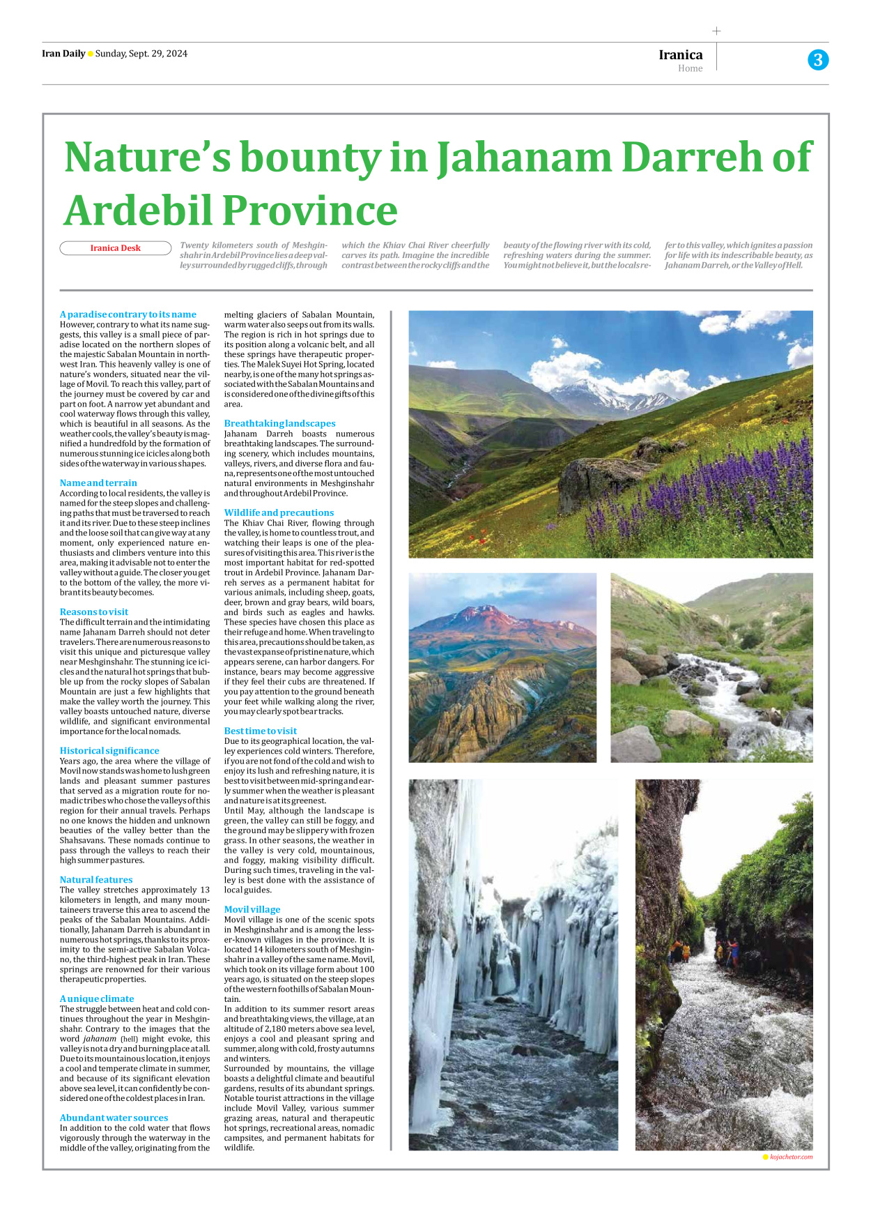 Iran Daily - Number Seven Thousand Six Hundred and Fifty Eight - 29 September 2024 - Page 3