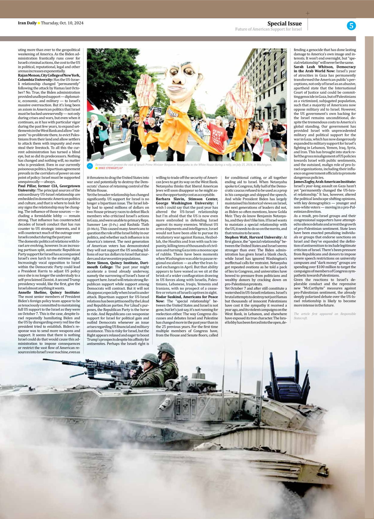 Iran Daily - Number Seven Thousand Six Hundred and Sixty Eight - 10 October 2024 - Page 5