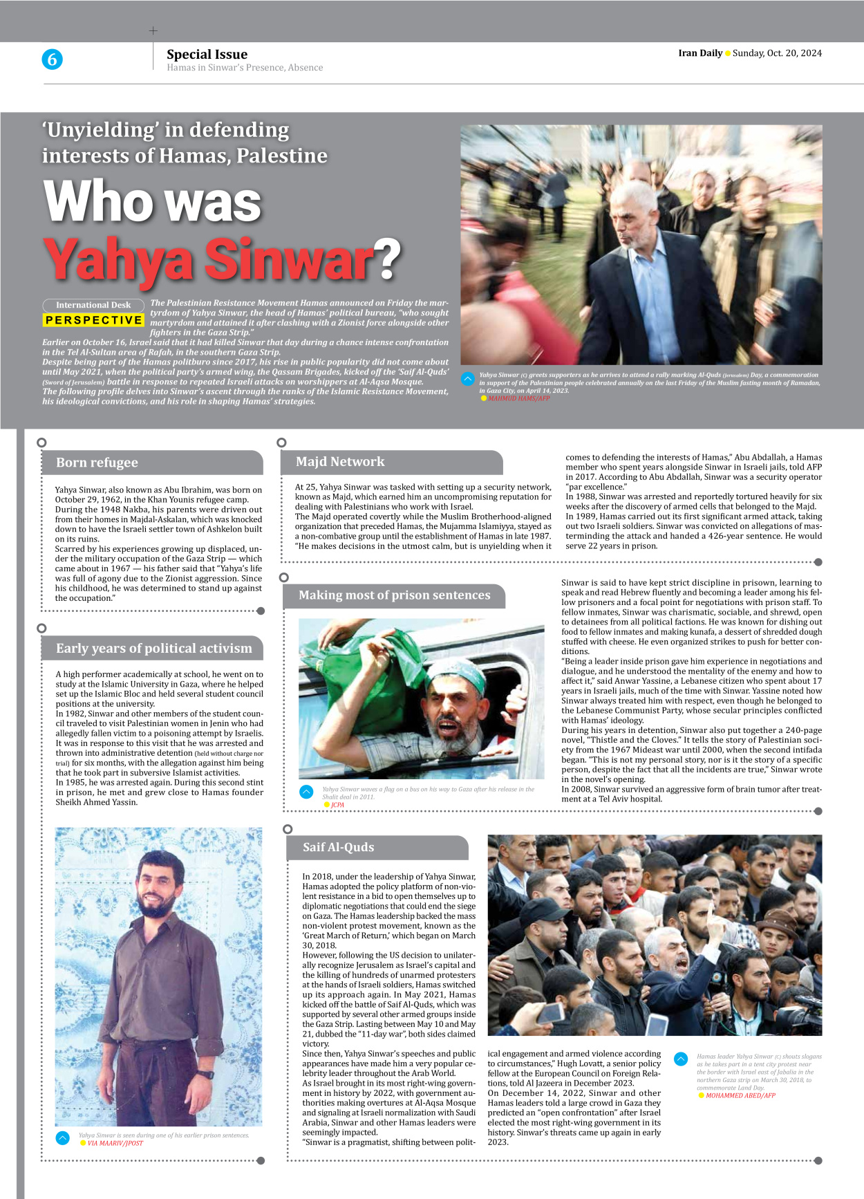 Iran Daily - Number Seven Thousand Six Hundred and Seventy Six - 20 October 2024 - Page 6