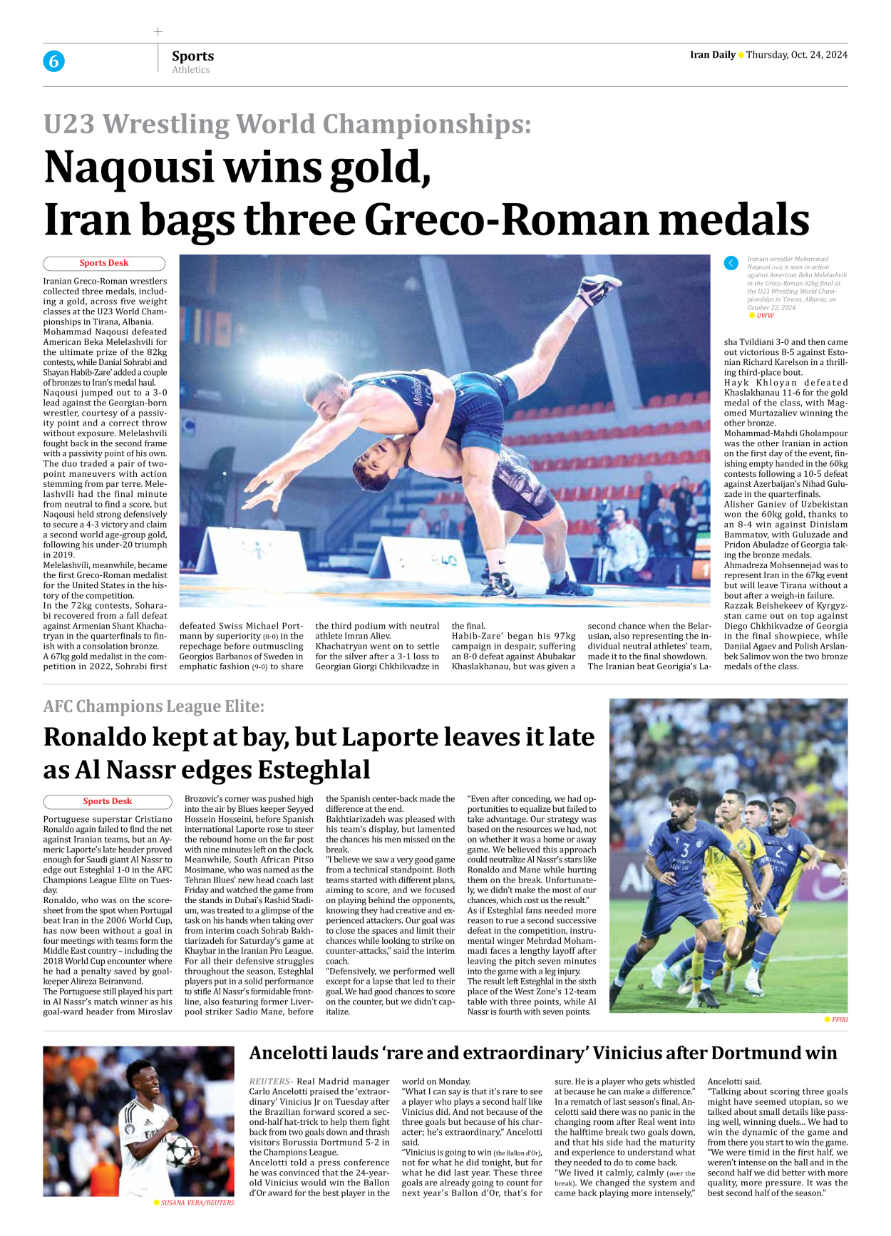 Iran Daily - Number Seven Thousand Six Hundred and Eighty - 24 October 2024 - Page 6