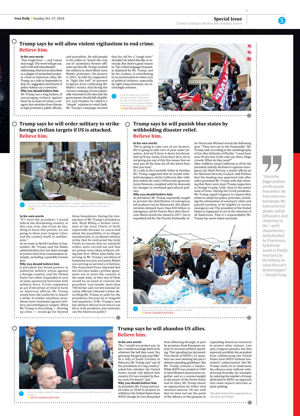 Iran Daily - Number Seven Thousand Six Hundred and Eighty Two - 27 October 2024 - Page 5