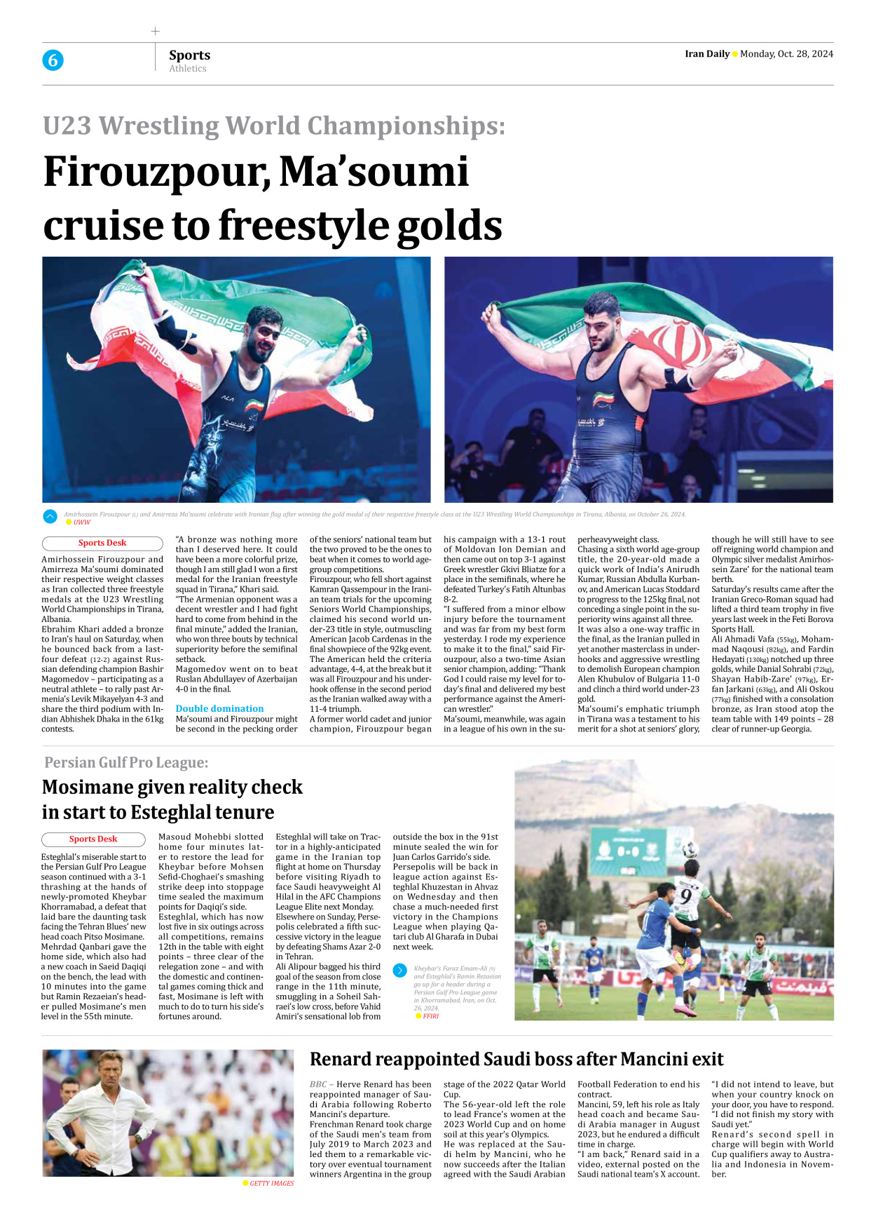 Iran Daily - Number Seven Thousand Six Hundred and Eighty Three - 28 October 2024 - Page 6