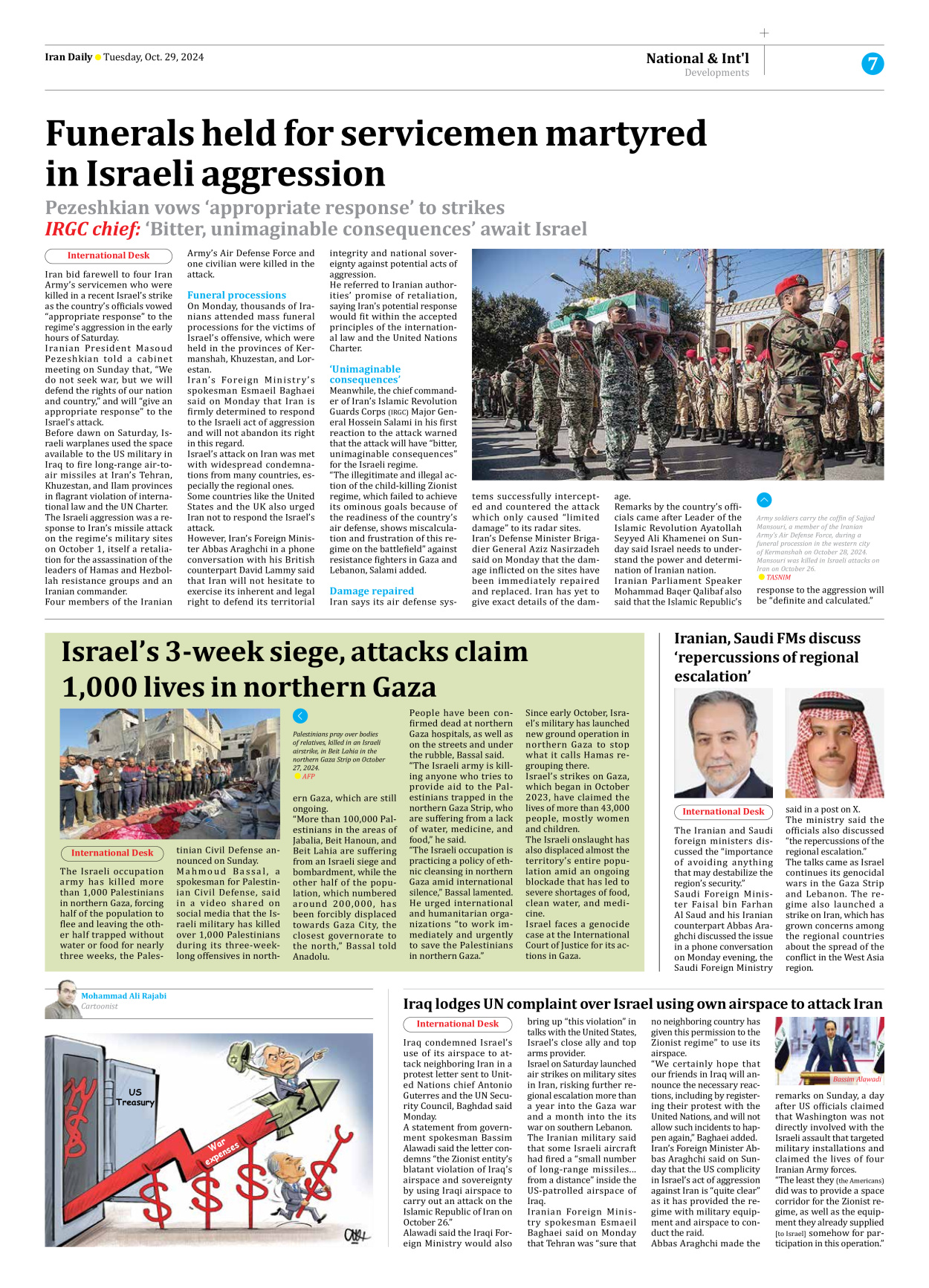 Iran Daily - Number Seven Thousand Six Hundred and Eighty Four - 29 October 2024 - Page 7