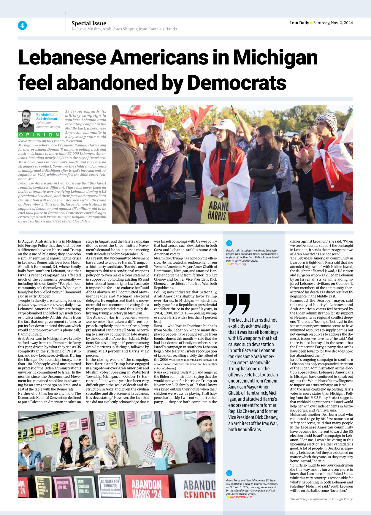 Iran Daily - Number Seven Thousand Six Hundred and Eighty Seven - 02 November 2024 - Page 4