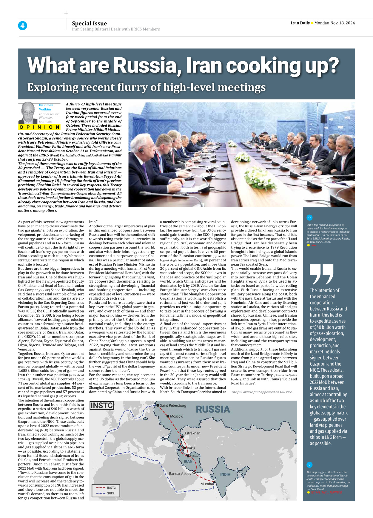 Iran Daily - Number Seven Thousand Seven Hundred and One - 18 November 2024 - Page 4