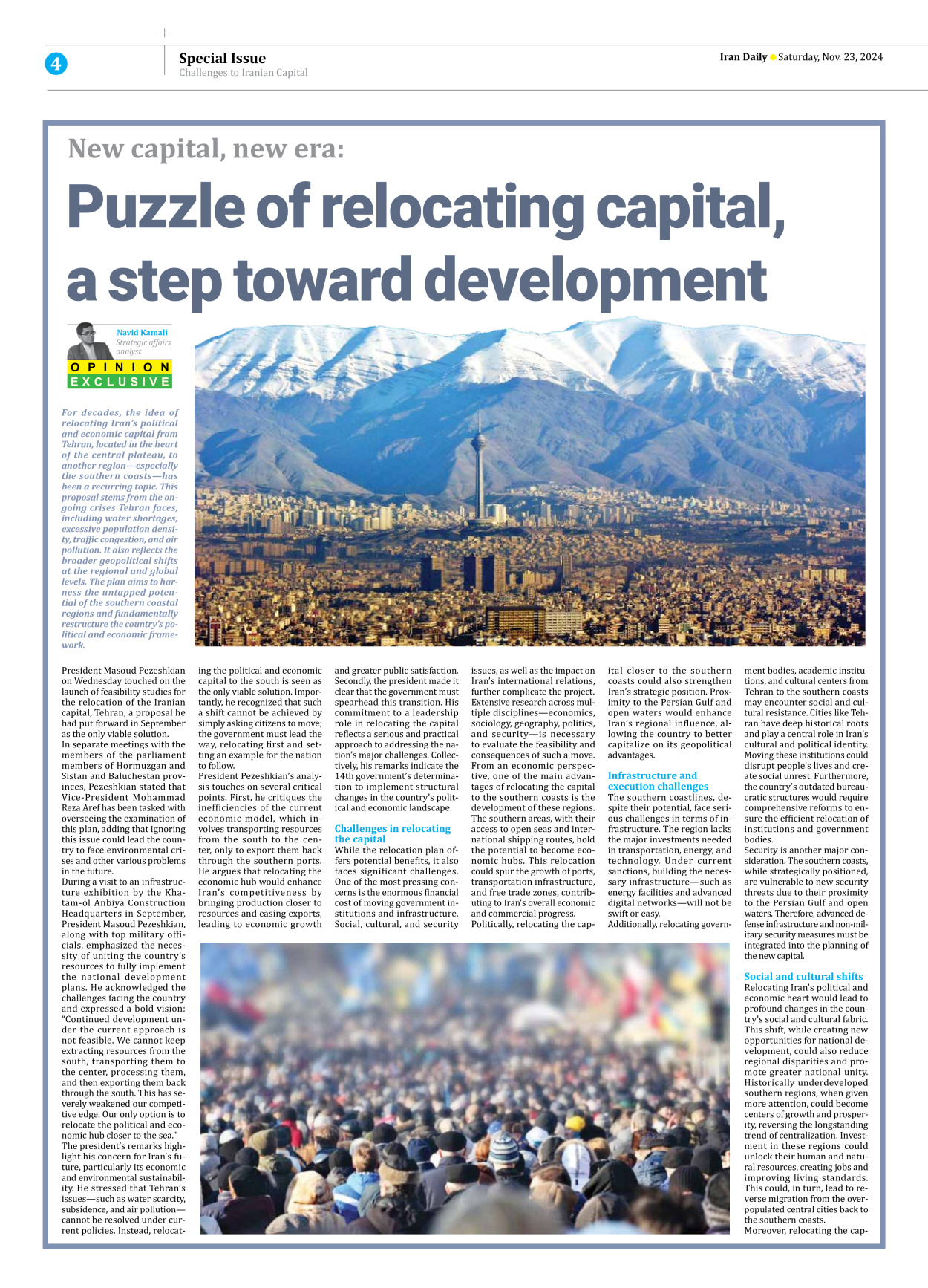 Iran Daily - Number Seven Thousand Seven Hundred and Five - 23 November 2024 - Page 4