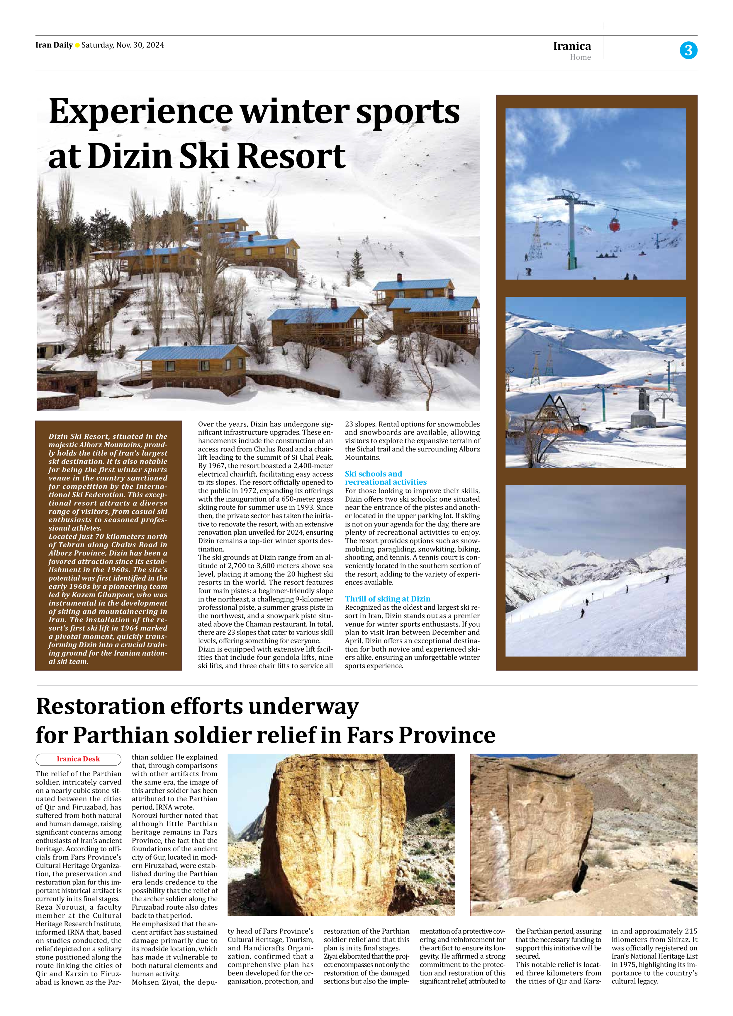 Iran Daily - Number Seven Thousand Seven Hundred and Eleven - 30 November 2024 - Page 3
