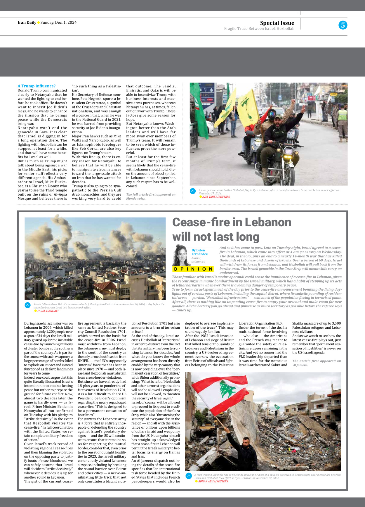 Iran Daily - Number Seven Thousand Seven Hundred and Twelve - 01 December 2024 - Page 5