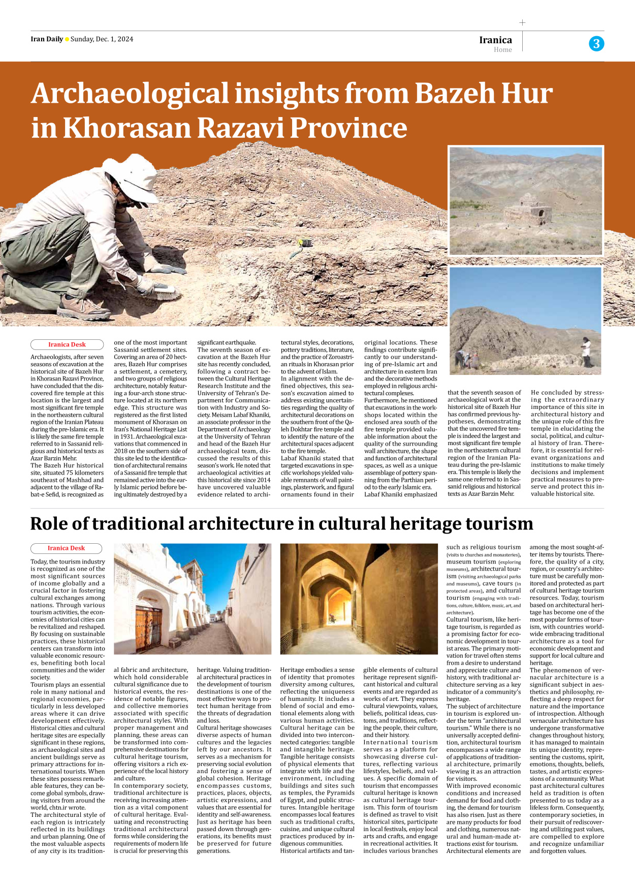 Iran Daily - Number Seven Thousand Seven Hundred and Twelve - 01 December 2024 - Page 3