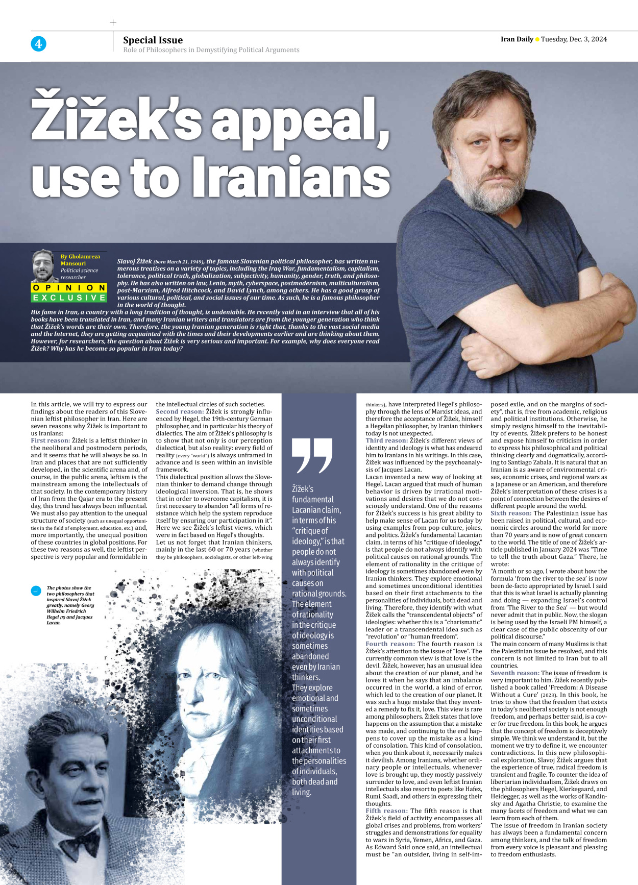 Iran Daily - Number Seven Thousand Seven Hundred and Fourteen - 03 December 2024 - Page 4