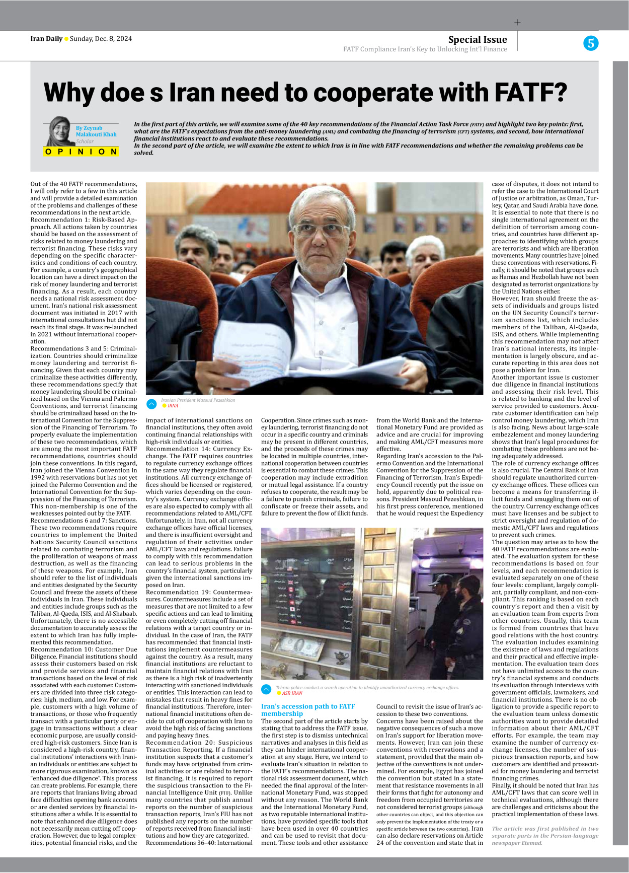 Iran Daily - Number Seven Thousand Seven Hundred and Seventeen - 08 December 2024 - Page 5