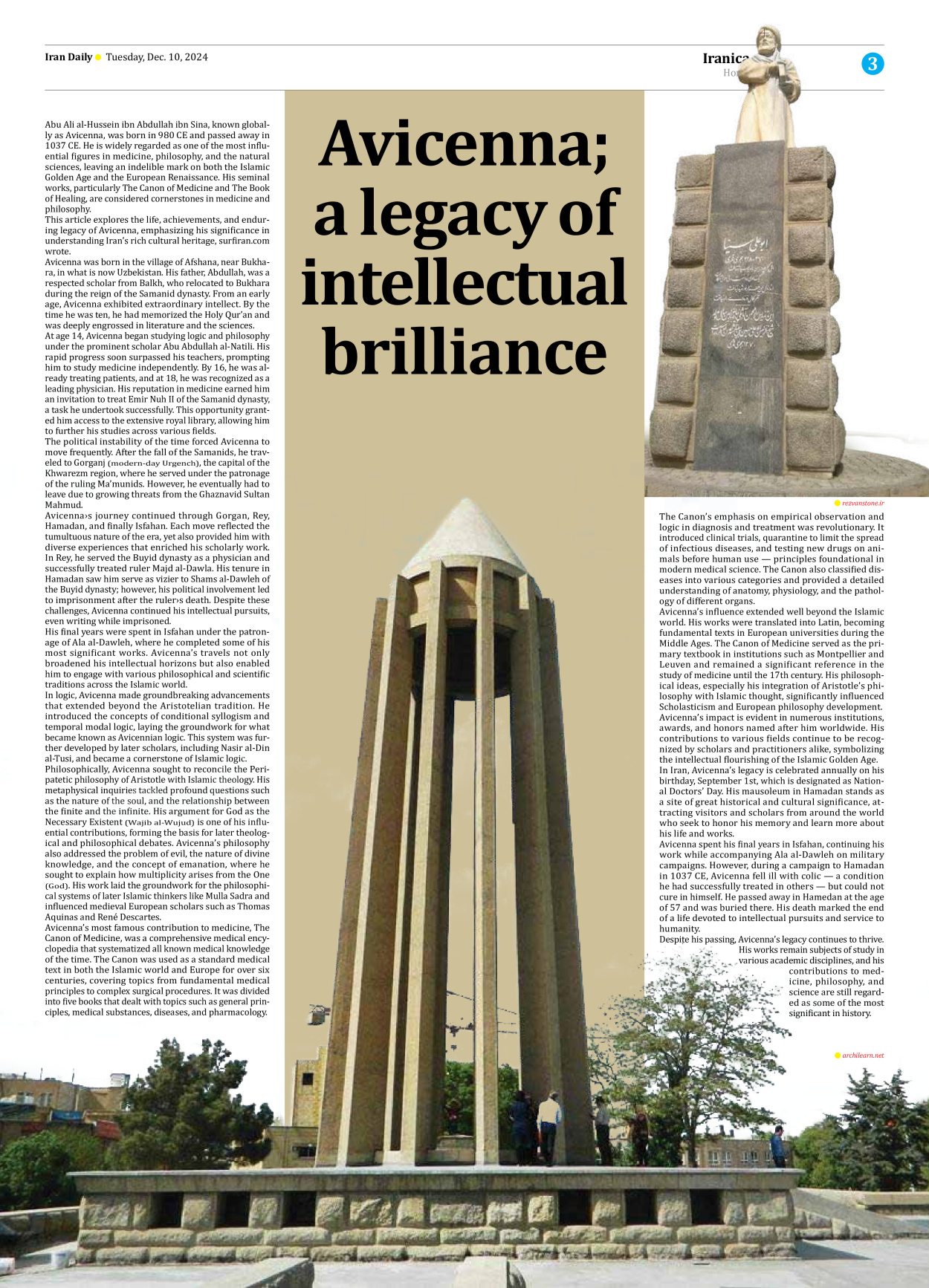 Iran Daily - Number Seven Thousand Seven Hundred and Nineteen - 10 December 2024 - Page 3