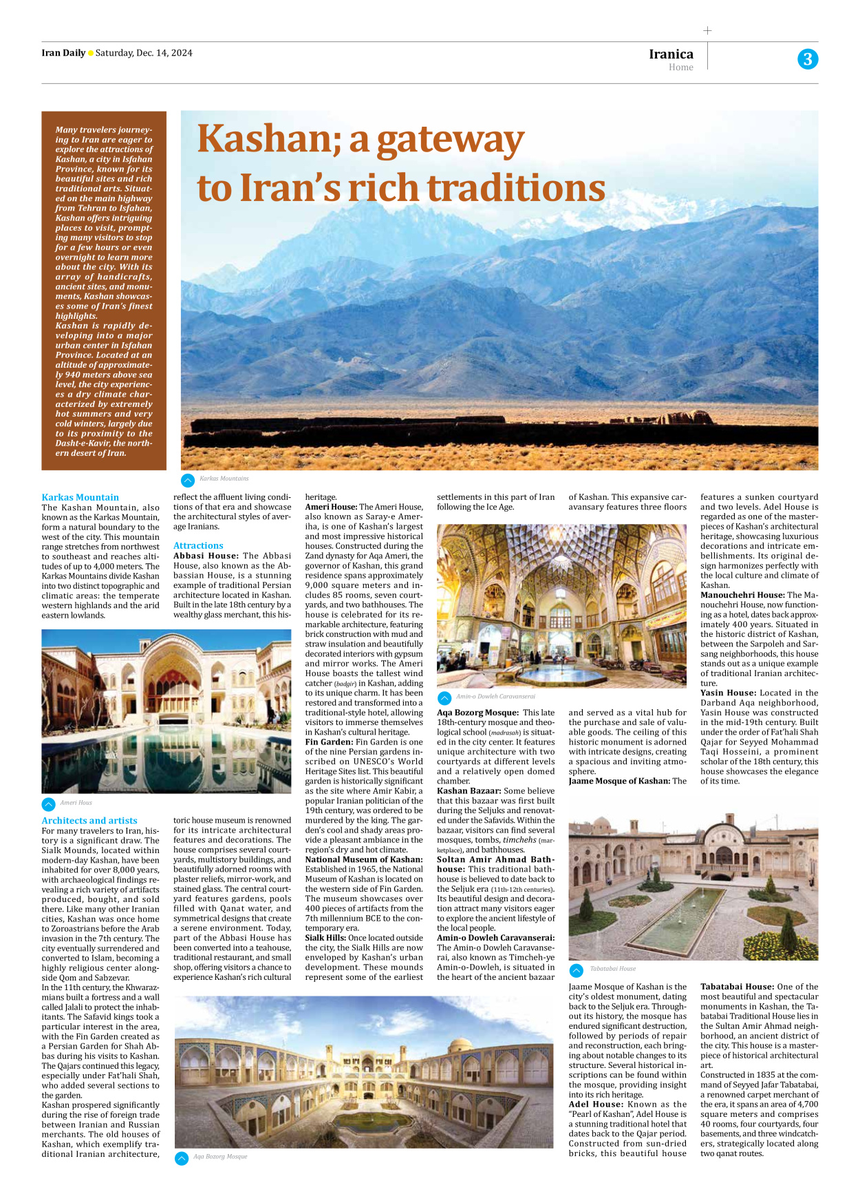 Iran Daily - Number Seven Thousand Seven Hundred and Twenty One - 14 December 2024 - Page 3