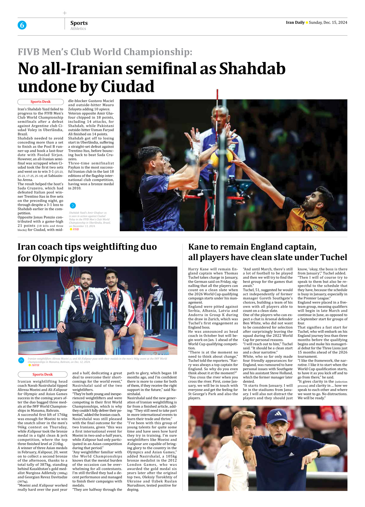 Iran Daily - Number Seven Thousand Seven Hundred and Twenty Two - 15 December 2024 - Page 6