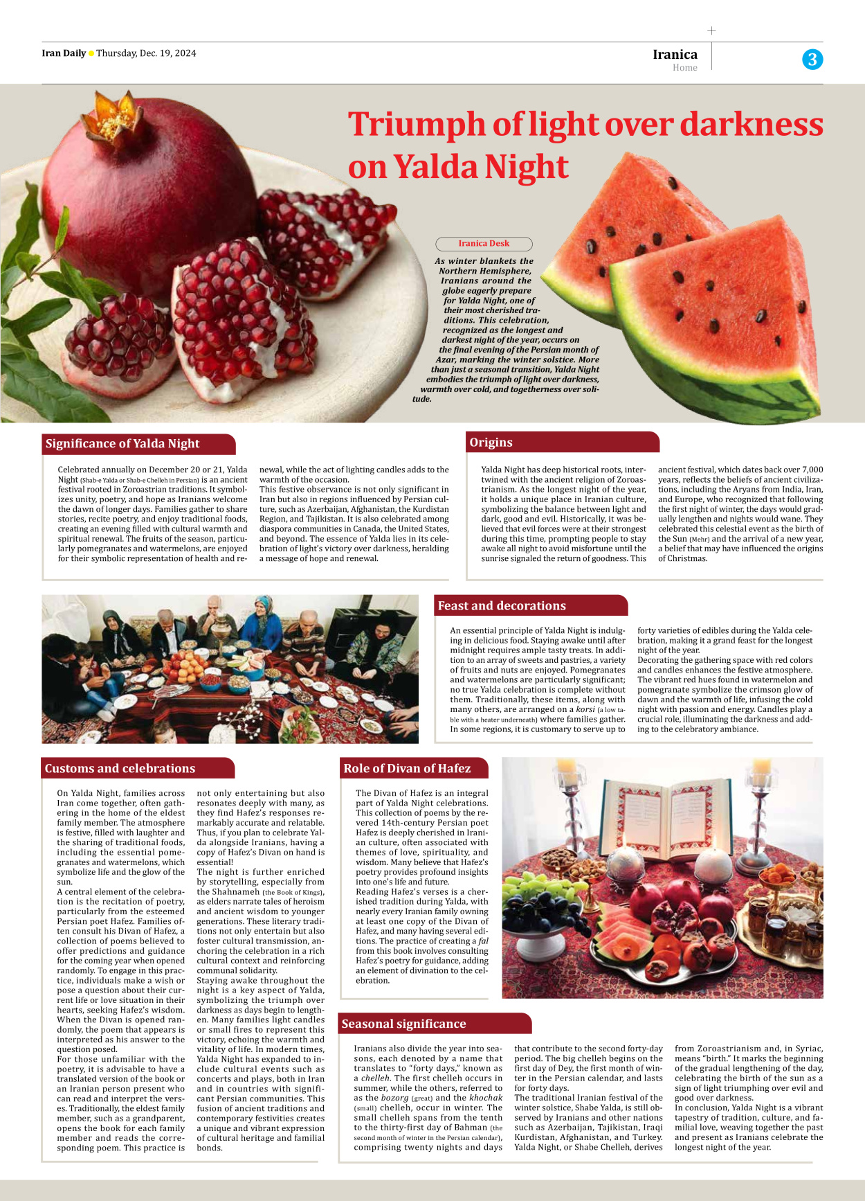 Iran Daily - Number Seven Thousand Seven Hundred and Twenty Four - 19 December 2024 - Page 3