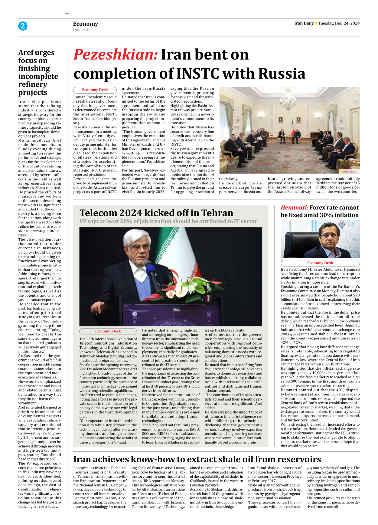 Iran Daily - Number Seven Thousand Seven Hundred and Twenty Eight - 24 December 2024 - Page 2