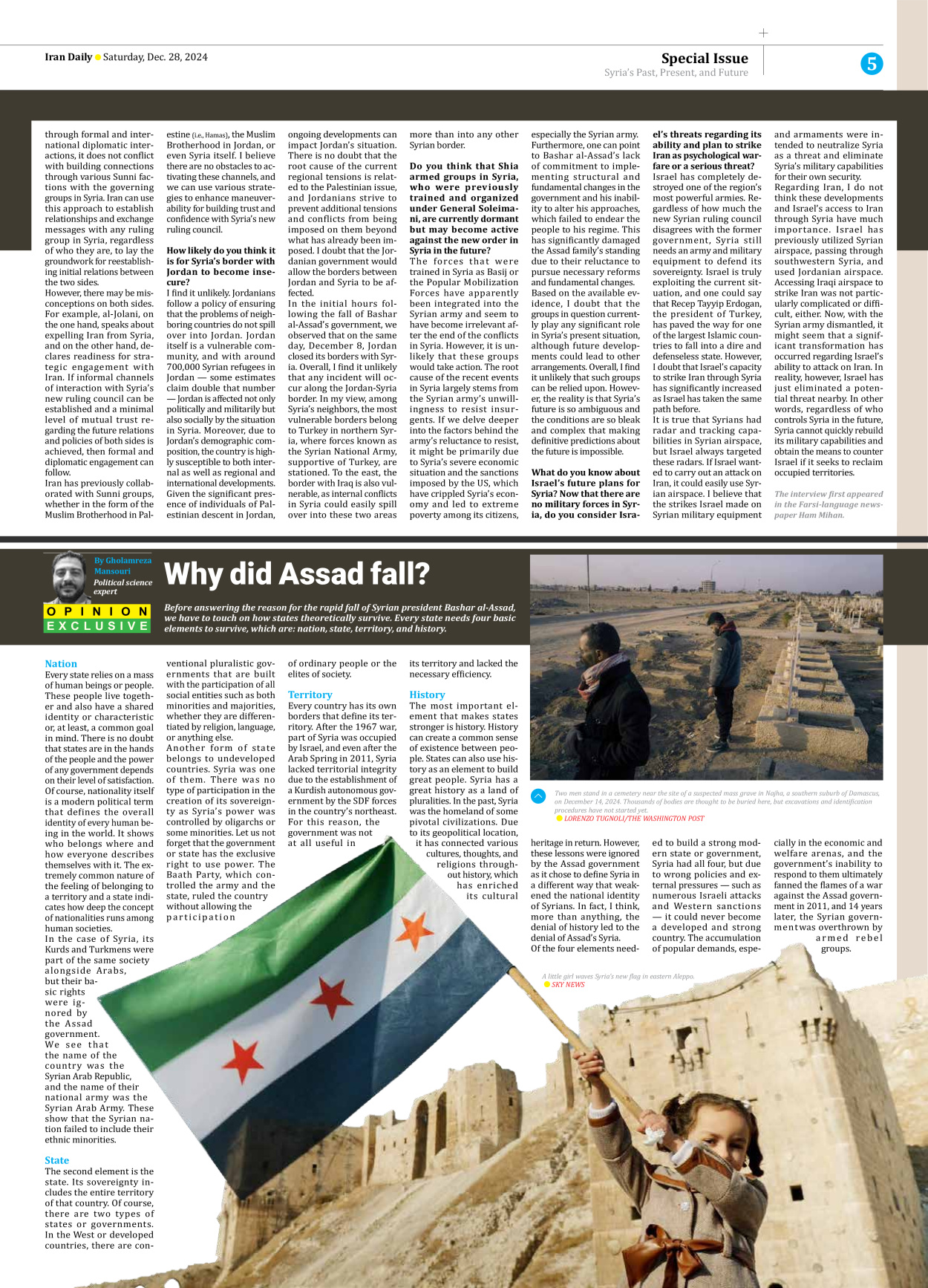 Iran Daily - Number Seven Thousand Seven Hundred and Thirty One - 28 December 2024 - Page 5