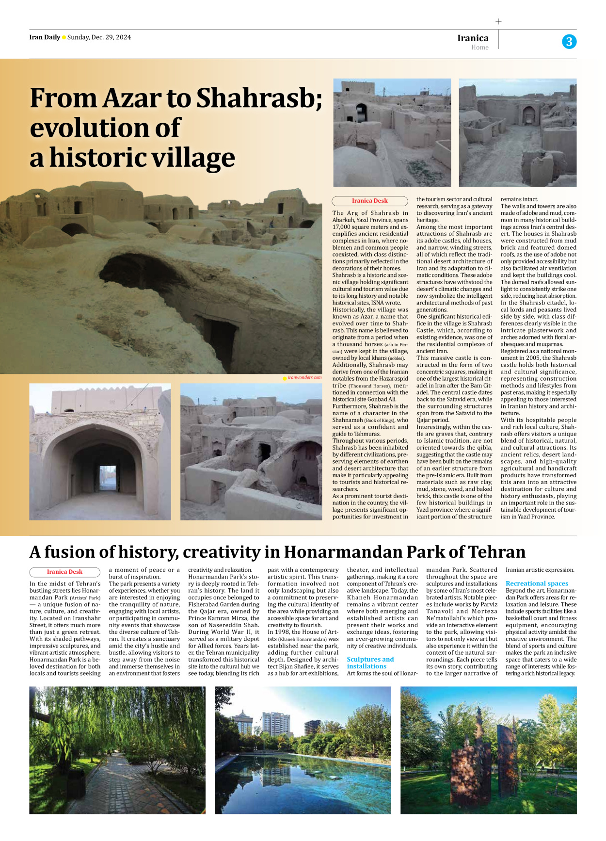 Iran Daily - Number Seven Thousand Seven Hundred and Thirty Two - 29 December 2024 - Page 3