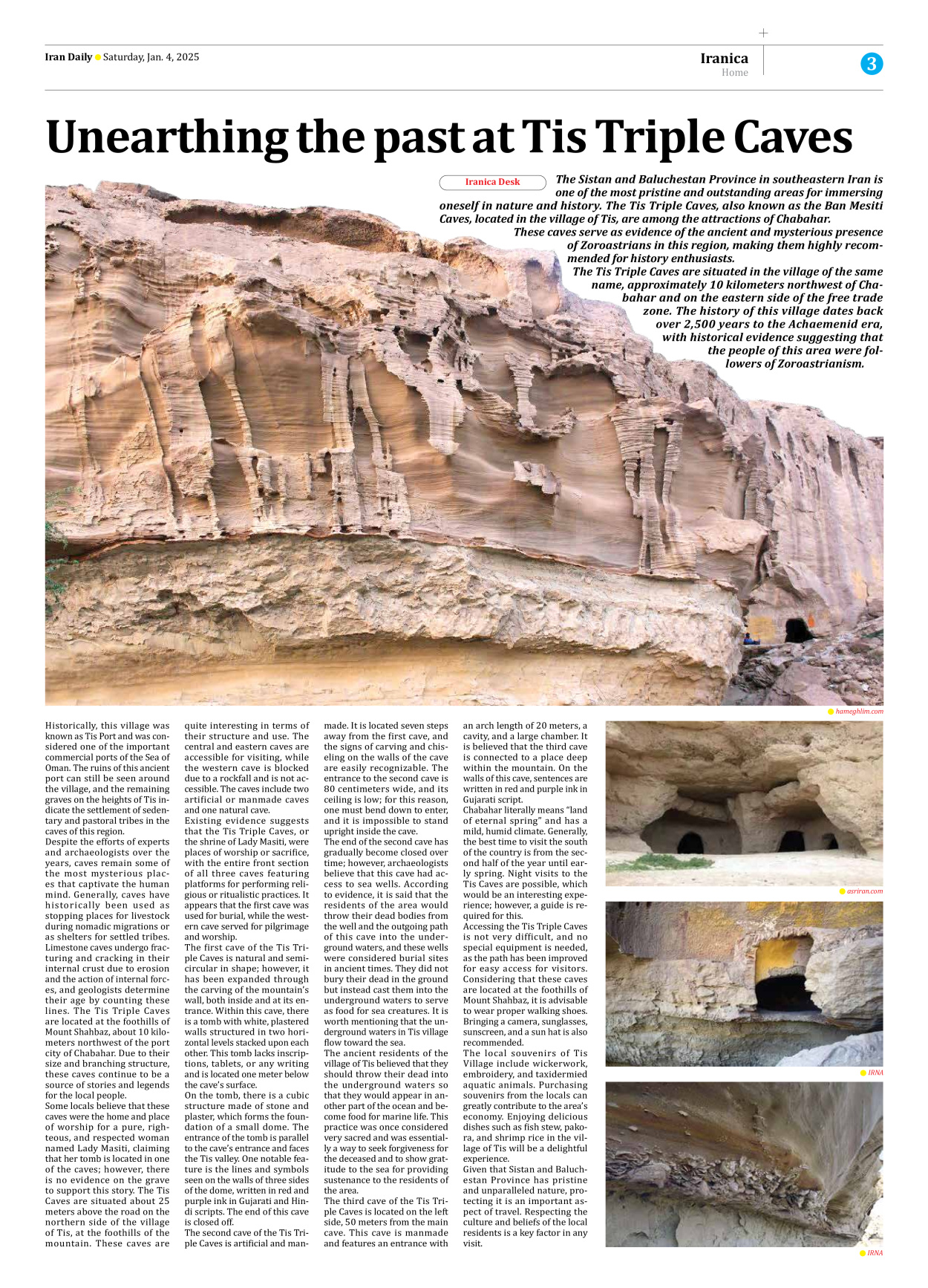 Iran Daily - Number Seven Thousand Seven Hundred and Thirty Seven - 04 January 2025 - Page 3