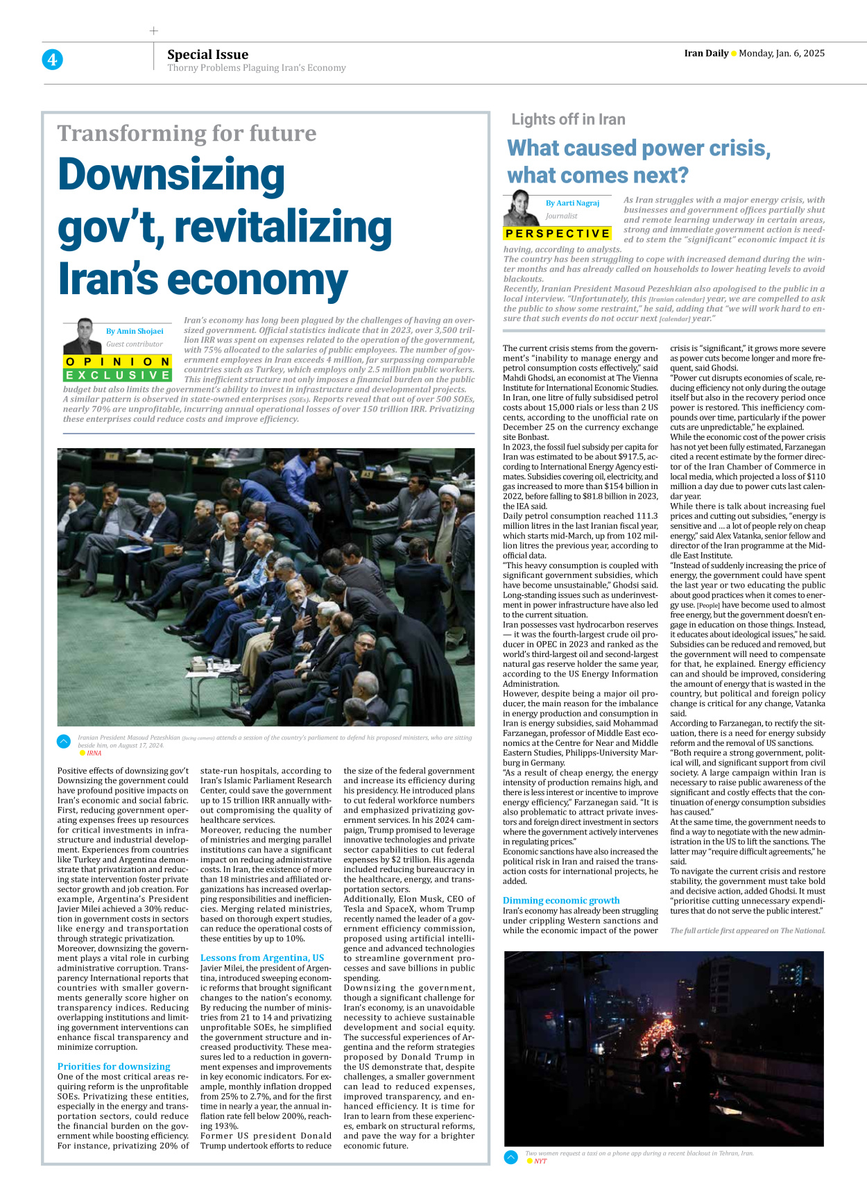 Iran Daily - Number Seven Thousand Seven Hundred and Thirty Nine - 06 January 2025 - Page 4