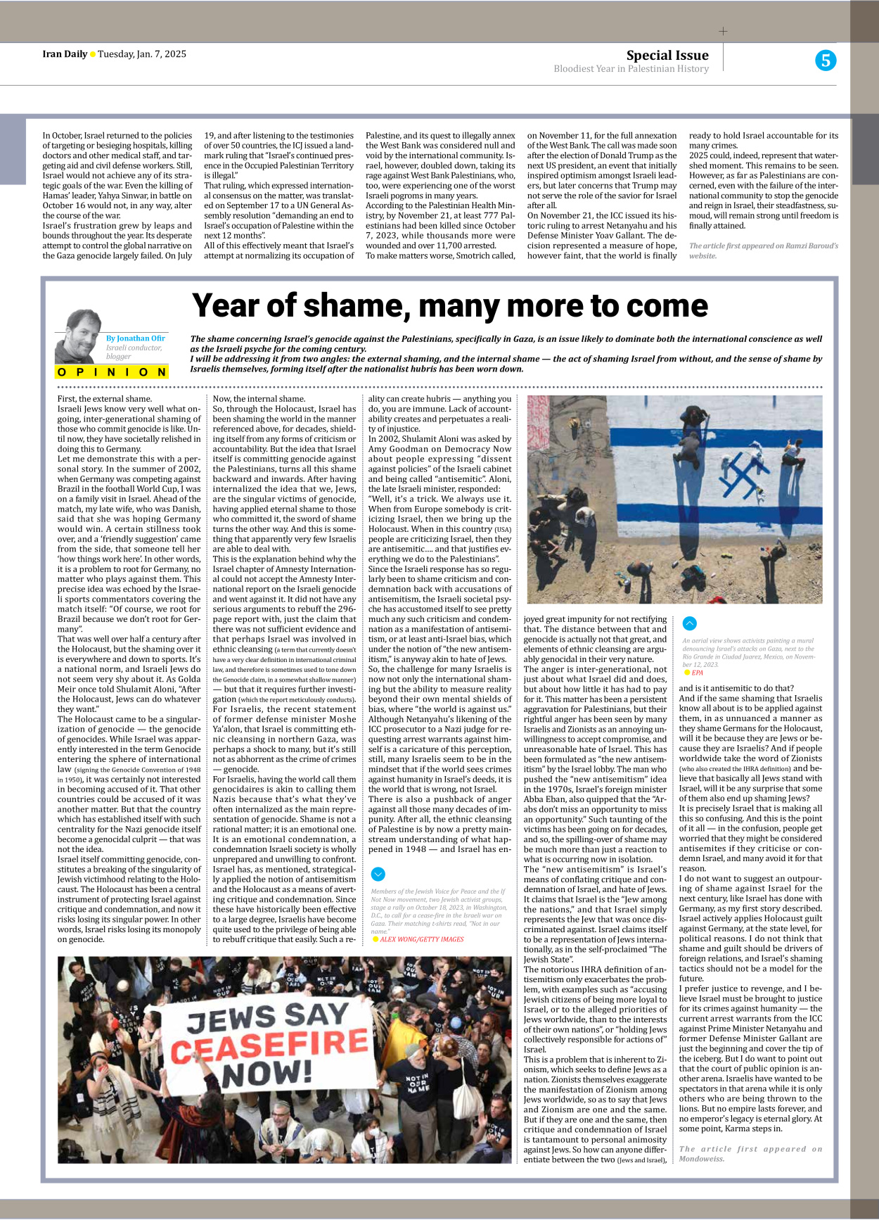 Iran Daily - Number Seven Thousand Seven Hundred and Forty - 07 January 2025 - Page 5