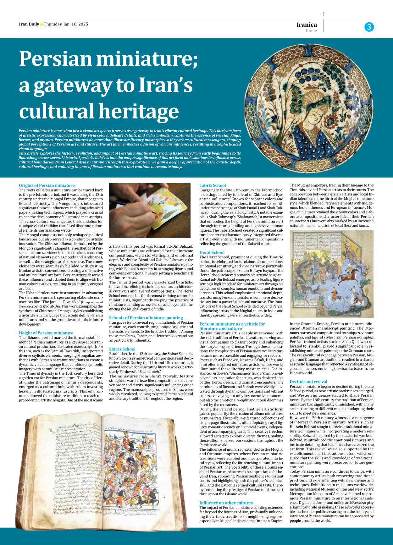 Iran Daily - Number Seven Thousand Seven Hundred and Forty Seven - 16 January 2025 - Page 3