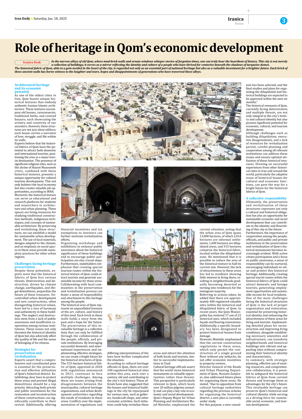 Iran Daily - Number Seven Thousand Seven Hundred and Forty Eight - 18 January 2025 - Page 3