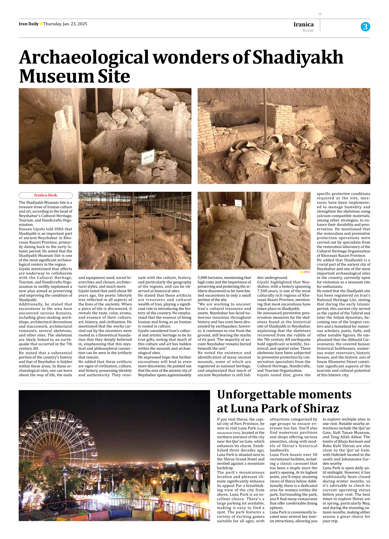 Iran Daily - Number Seven Thousand Seven Hundred and Fifty Three - 23 January 2025 - Page 3