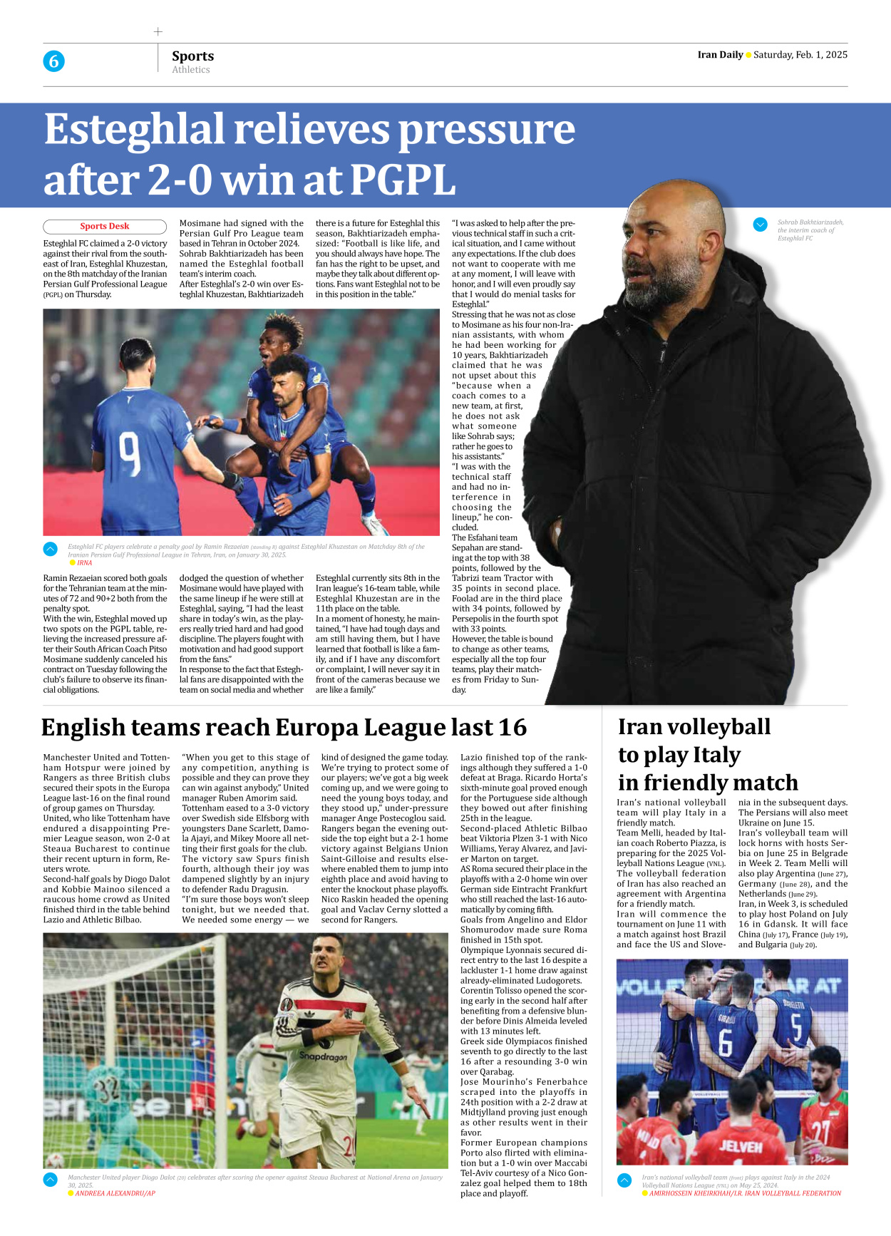 Iran Daily - Number Seven Thousand Seven Hundred and Fifty Nine - 01 February 2025 - Page 6
