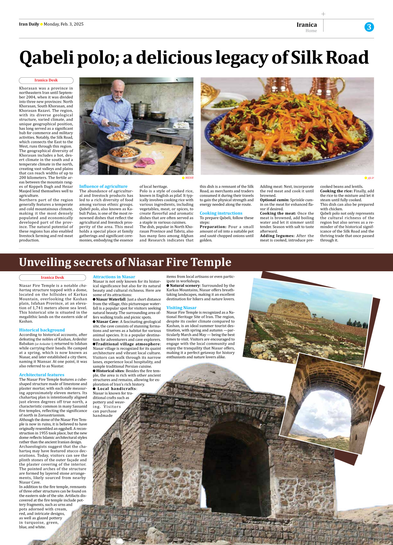 Iran Daily - Number Seven Thousand Seven Hundred and Sixty One - 03 February 2025 - Page 3