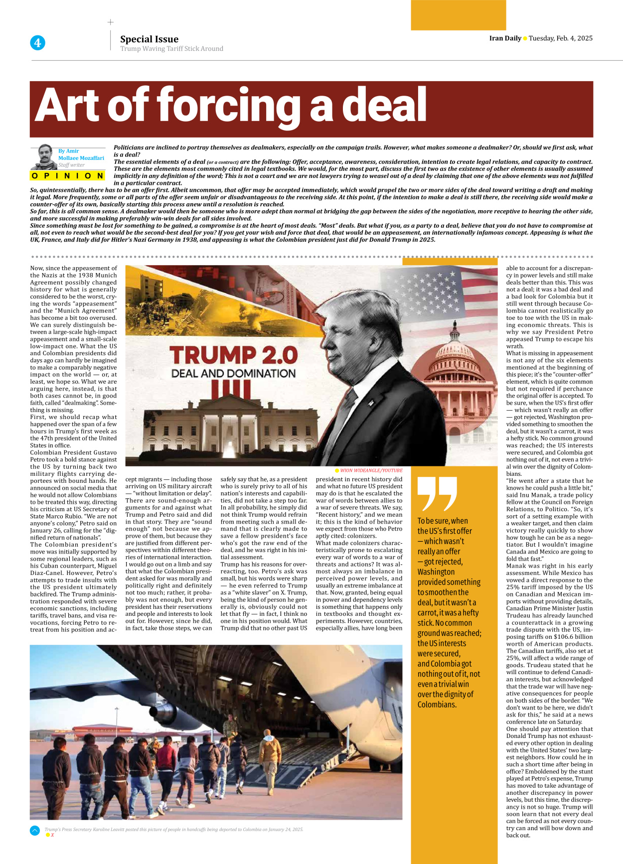 Iran Daily - Number Seven Thousand Seven Hundred and Sixty Two - 04 February 2025 - Page 4