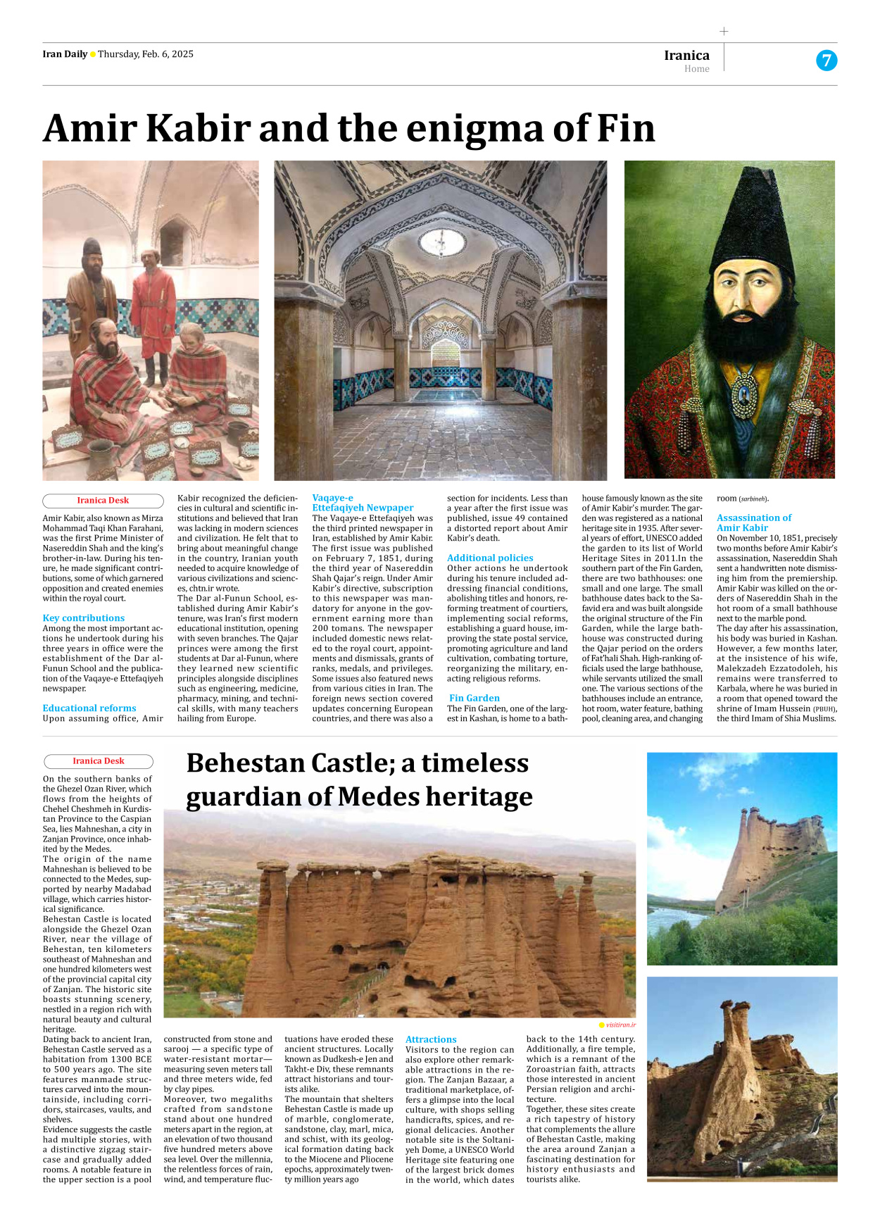 Iran Daily - Number Seven Thousand Seven Hundred and Sixty Four - 06 February 2025 - Page 7