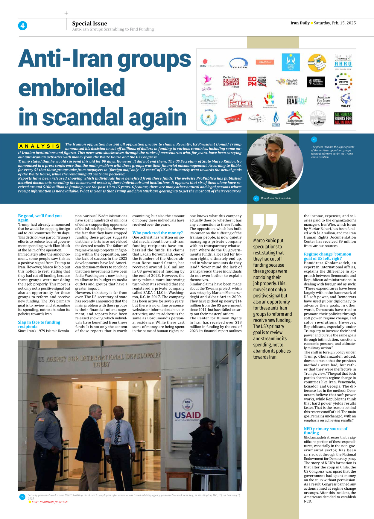 Iran Daily - Number Seven Thousand Seven Hundred and Seventy - 15 February 2025 - Page 4
