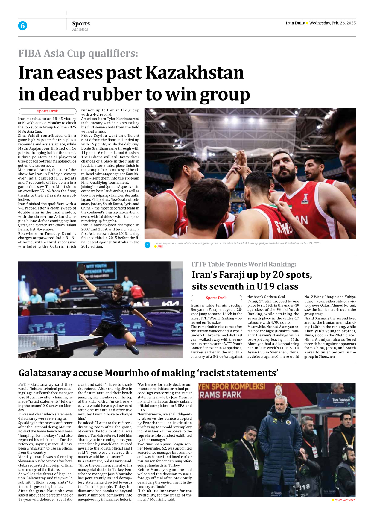 Iran Daily - Number Seven Thousand Seven Hundred and Eighty - 26 February 2025 - Page 6