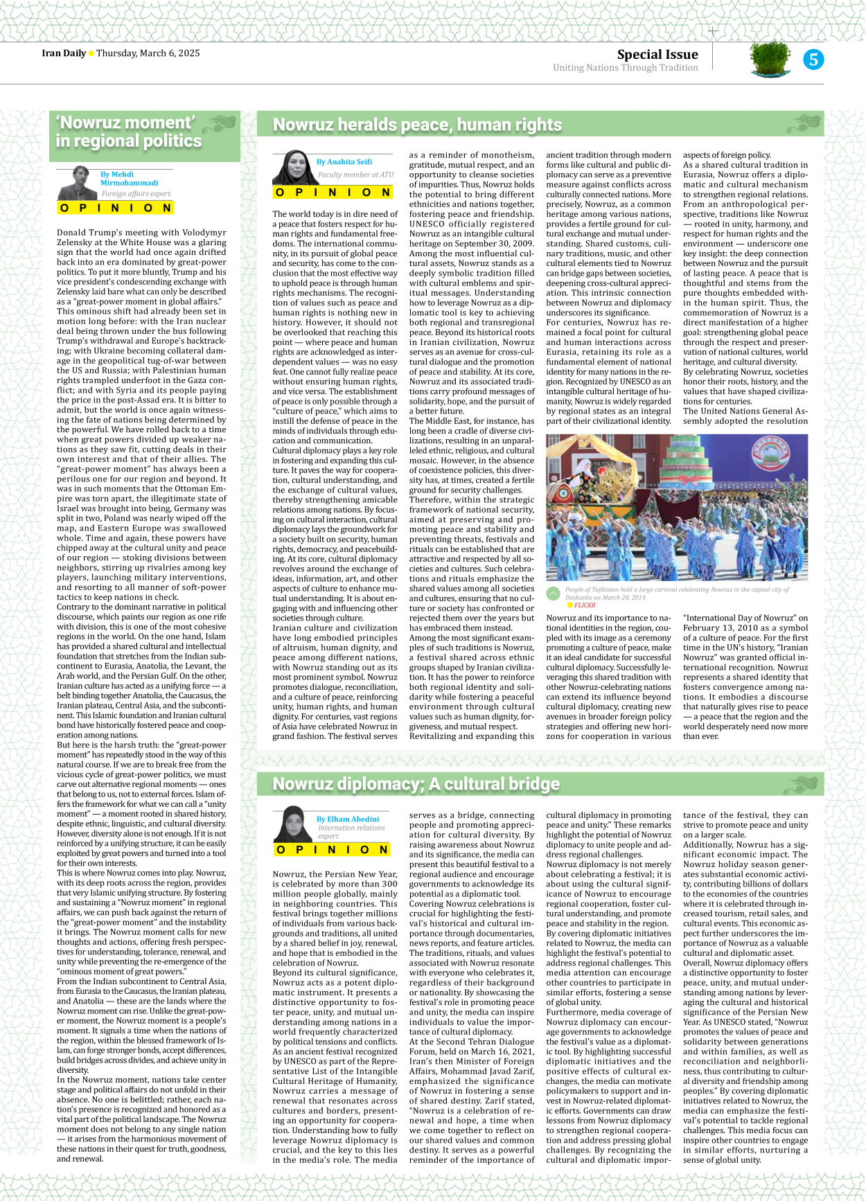 Iran Daily - Number Seven Thousand Seven Hundred and Eighty Seven - 06 March 2025 - Page 5