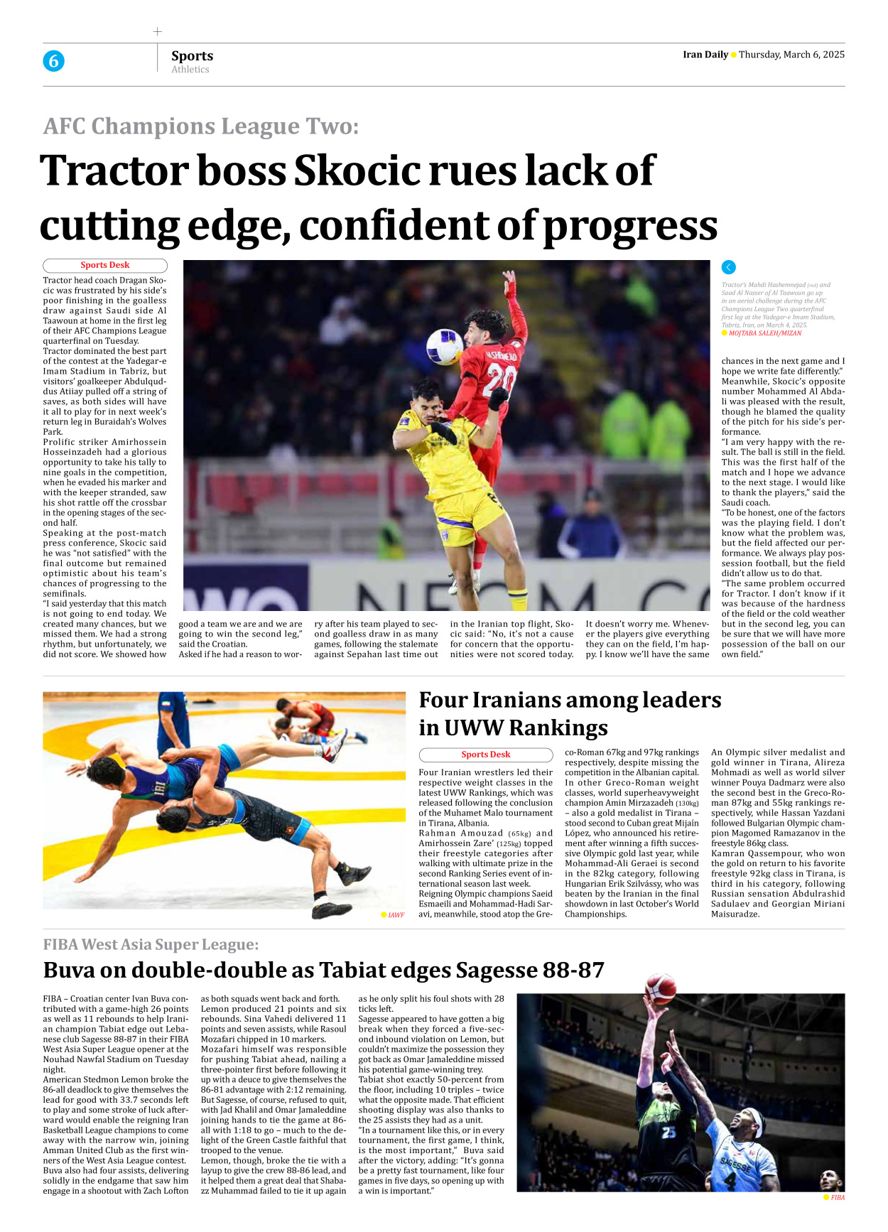 Iran Daily - Number Seven Thousand Seven Hundred and Eighty Seven - 06 March 2025 - Page 6