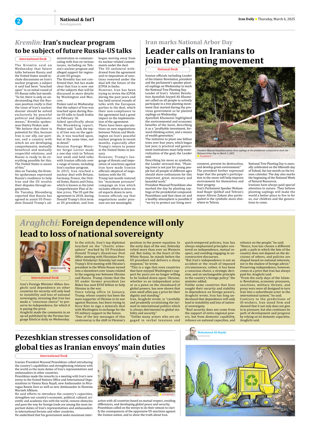 Iran Daily - Number Seven Thousand Seven Hundred and Eighty Seven - 06 March 2025 - Page 2