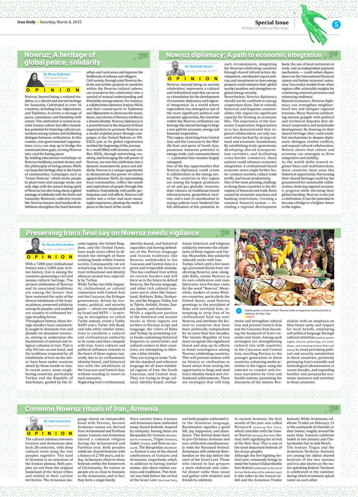 Iran Daily - Number Seven Thousand Seven Hundred and Eighty Eight - 08 March 2025 - Page 5