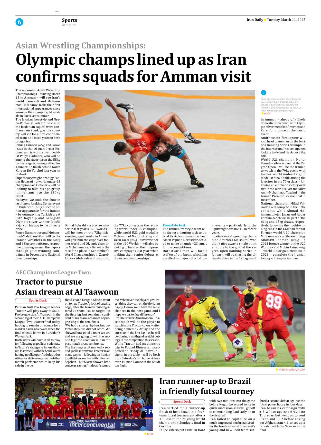 Iran Daily - Number Seven Thousand Seven Hundred and Ninety One - 11 March 2025 - Page 6