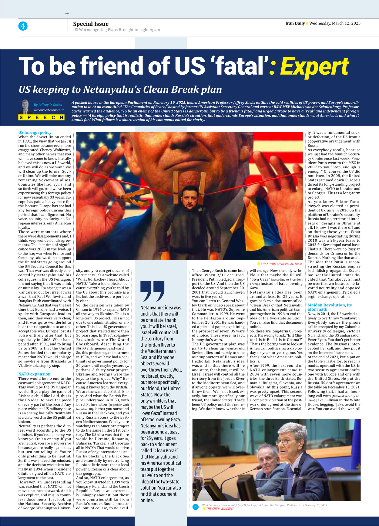 Iran Daily - Number Seven Thousand Seven Hundred and Ninety Two - 12 March 2025 - Page 4