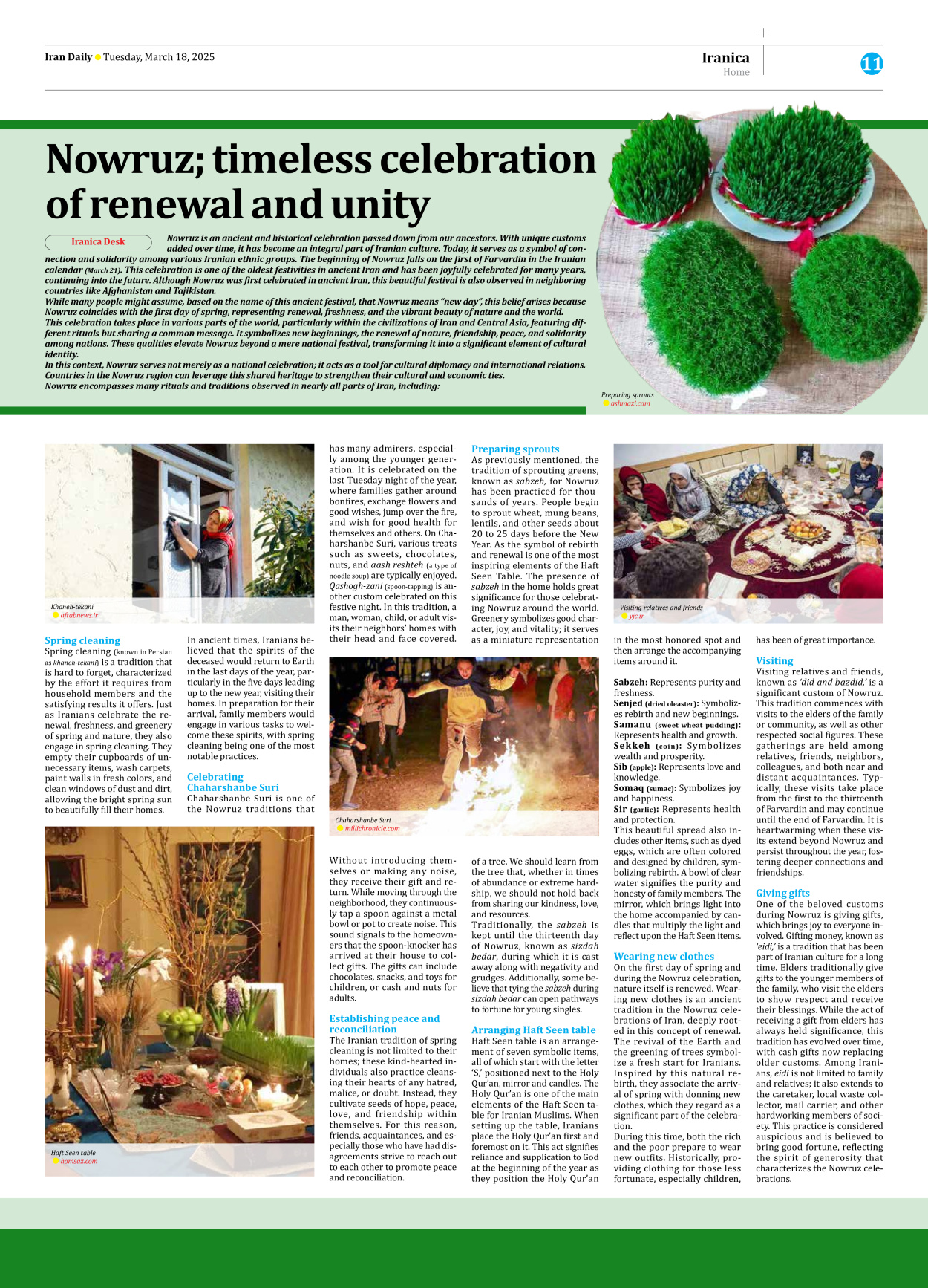 Iran Daily - Number Seven Thousand Seven Hundred and Ninety Seven - 18 March 2025 - Page 11