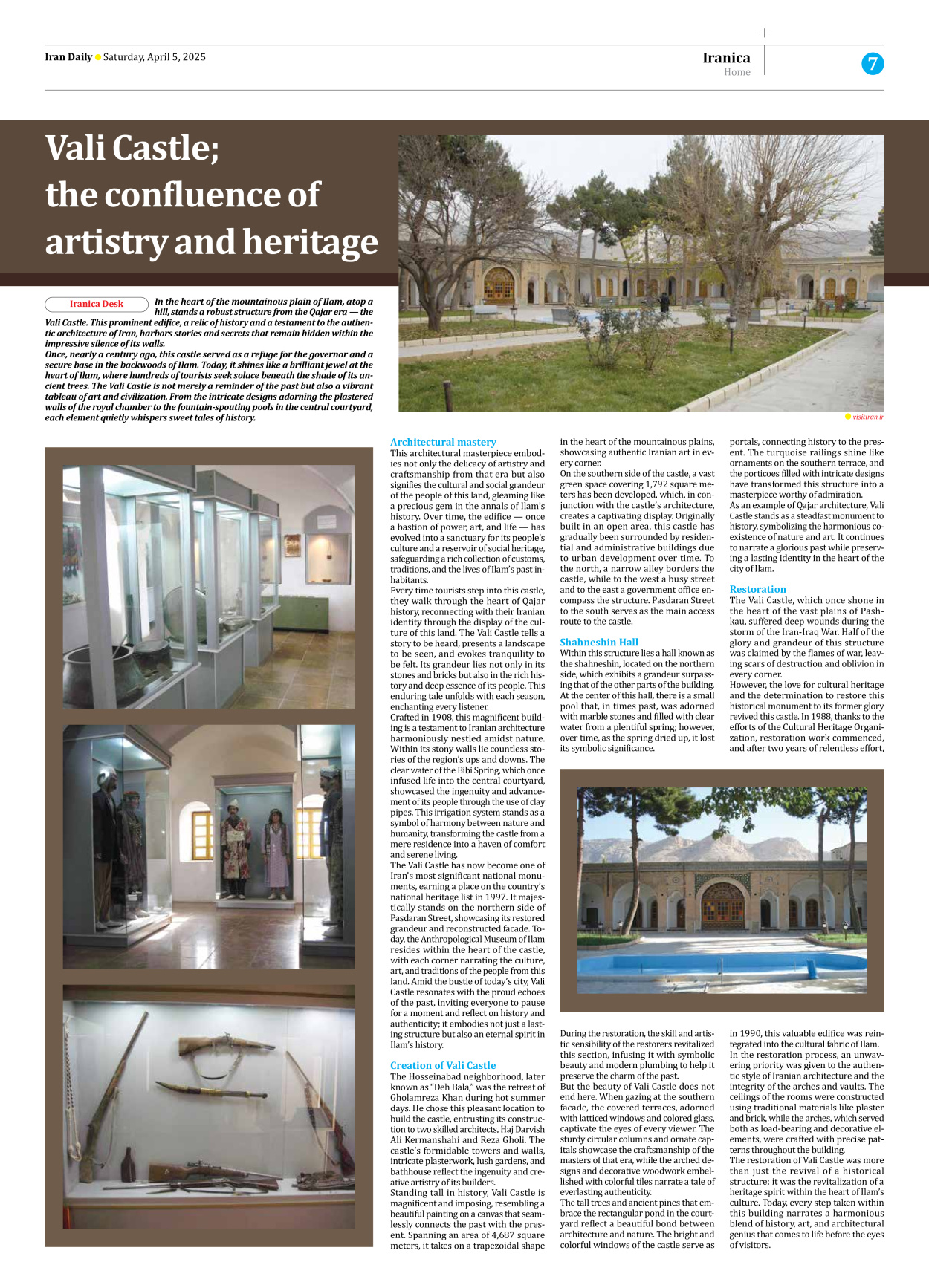 Iran Daily - Number Seven Thousand Seven Hundred and Ninety Eight - 05 April 2025 - Page 7