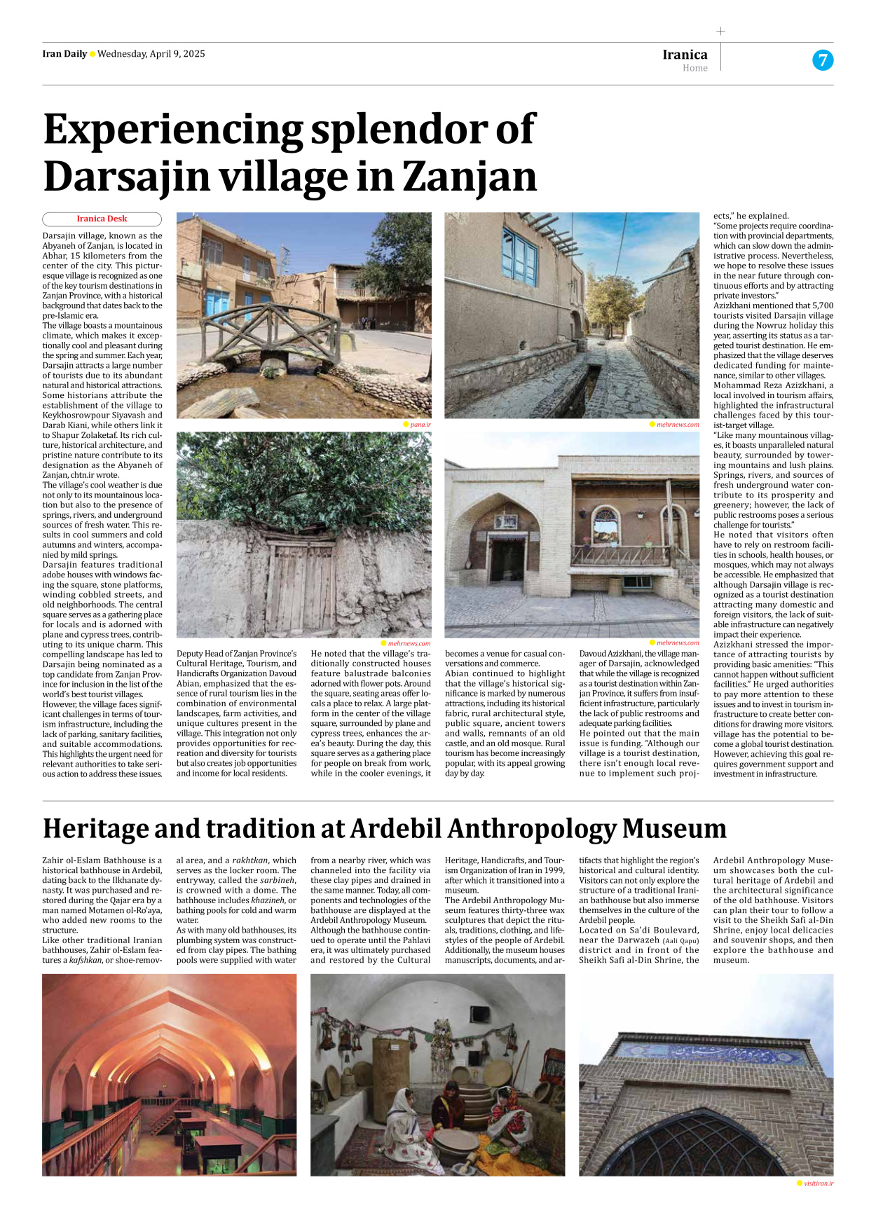 Iran Daily - Number Seven Thousand Eight Hundred and Two - 09 April 2025 - Page 7