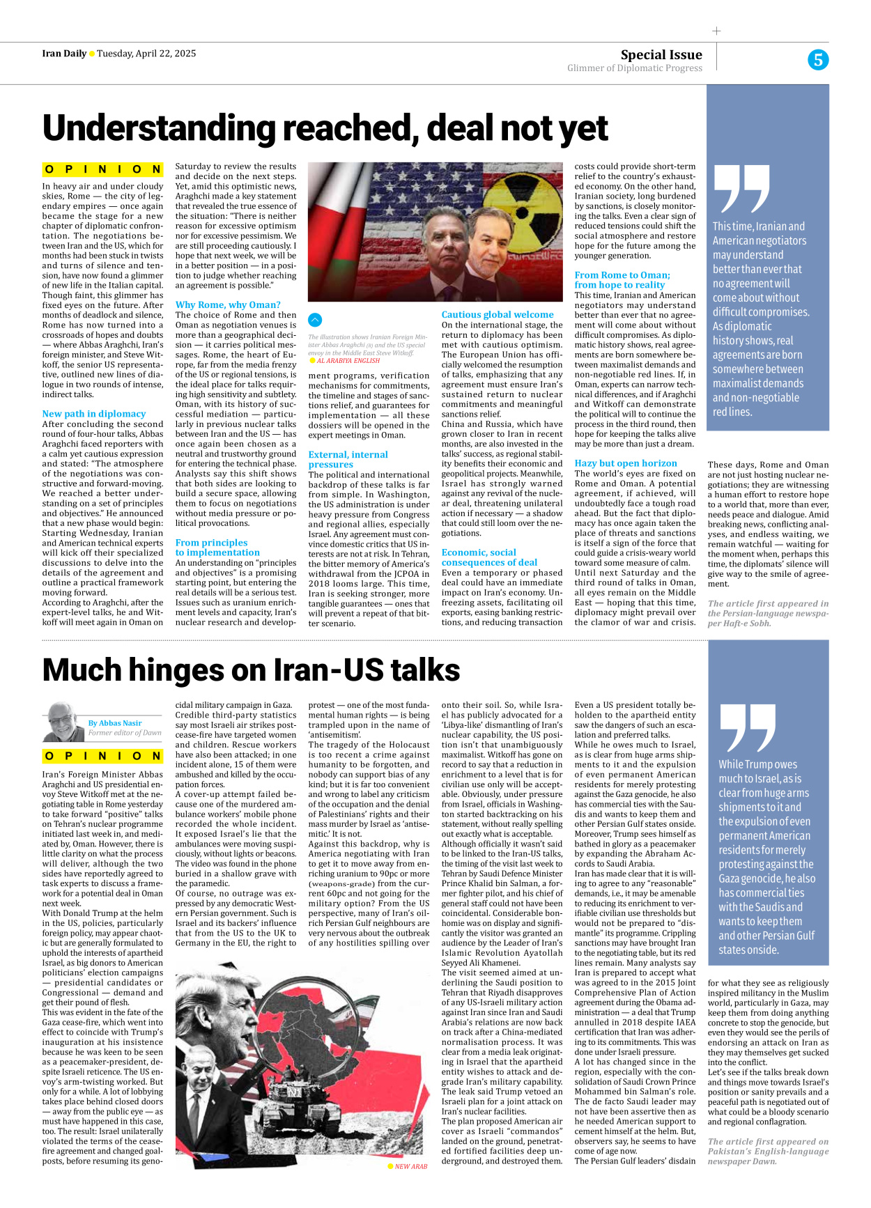 Iran Daily - Number Seven Thousand Eight Hundred and Thirteen - 22 April 2025 - Page 5