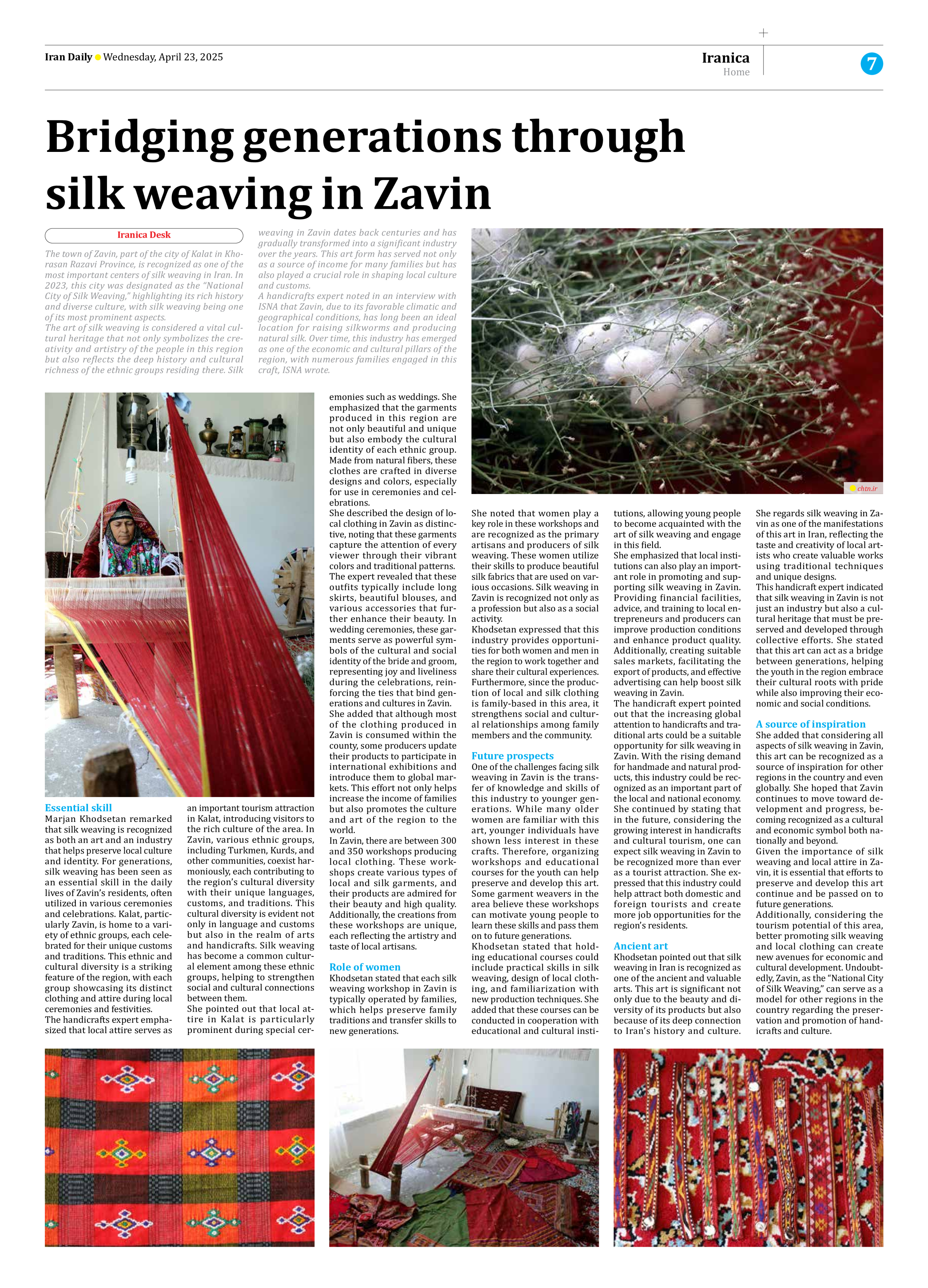 Iran Daily - Number Seven Thousand Eight Hundred and Fourteen - 23 April 2025 - Page 7