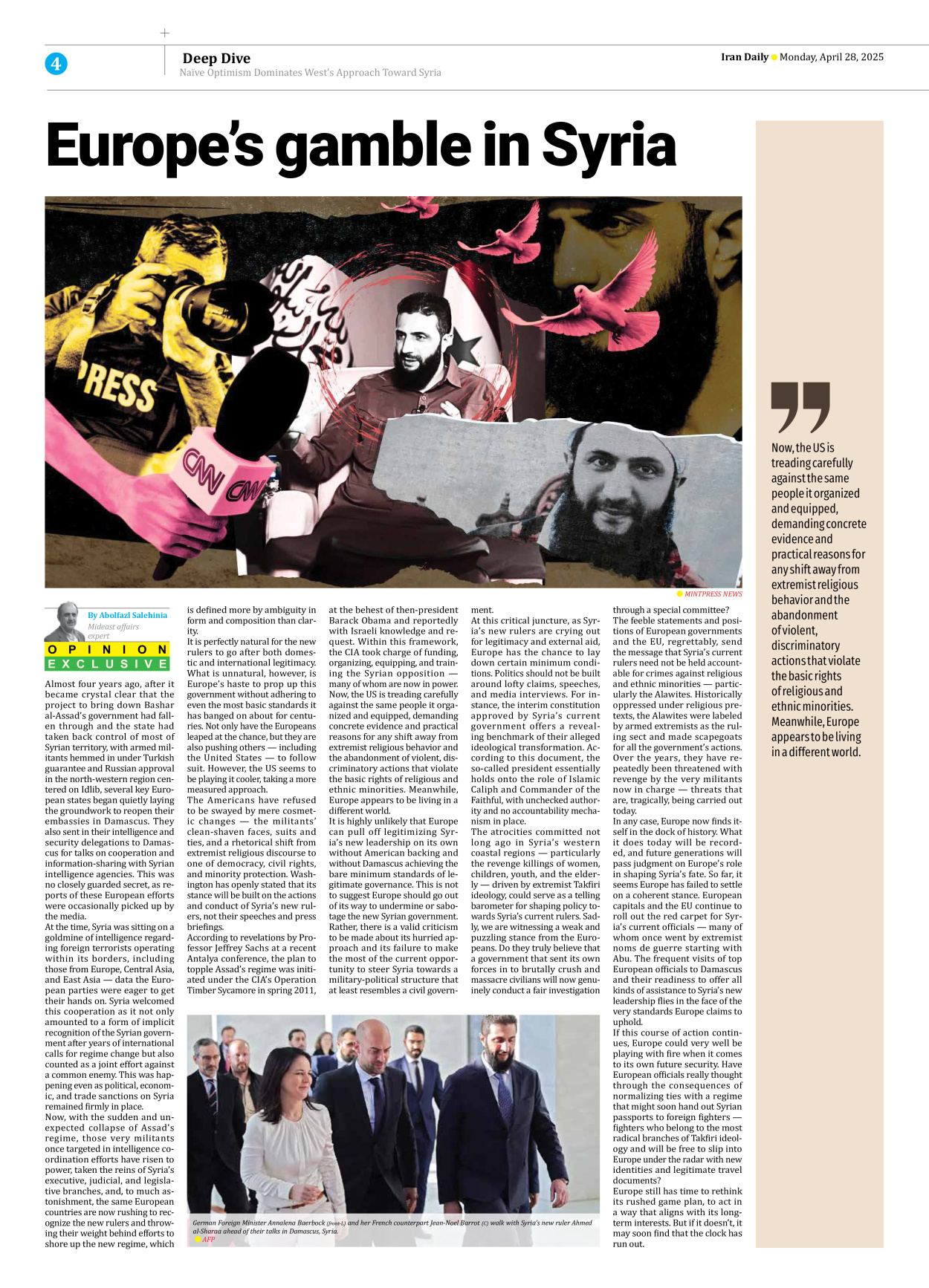 Iran Daily - Number Seven Thousand Eight Hundred and Seventeen - 28 April 2025 - Page 4